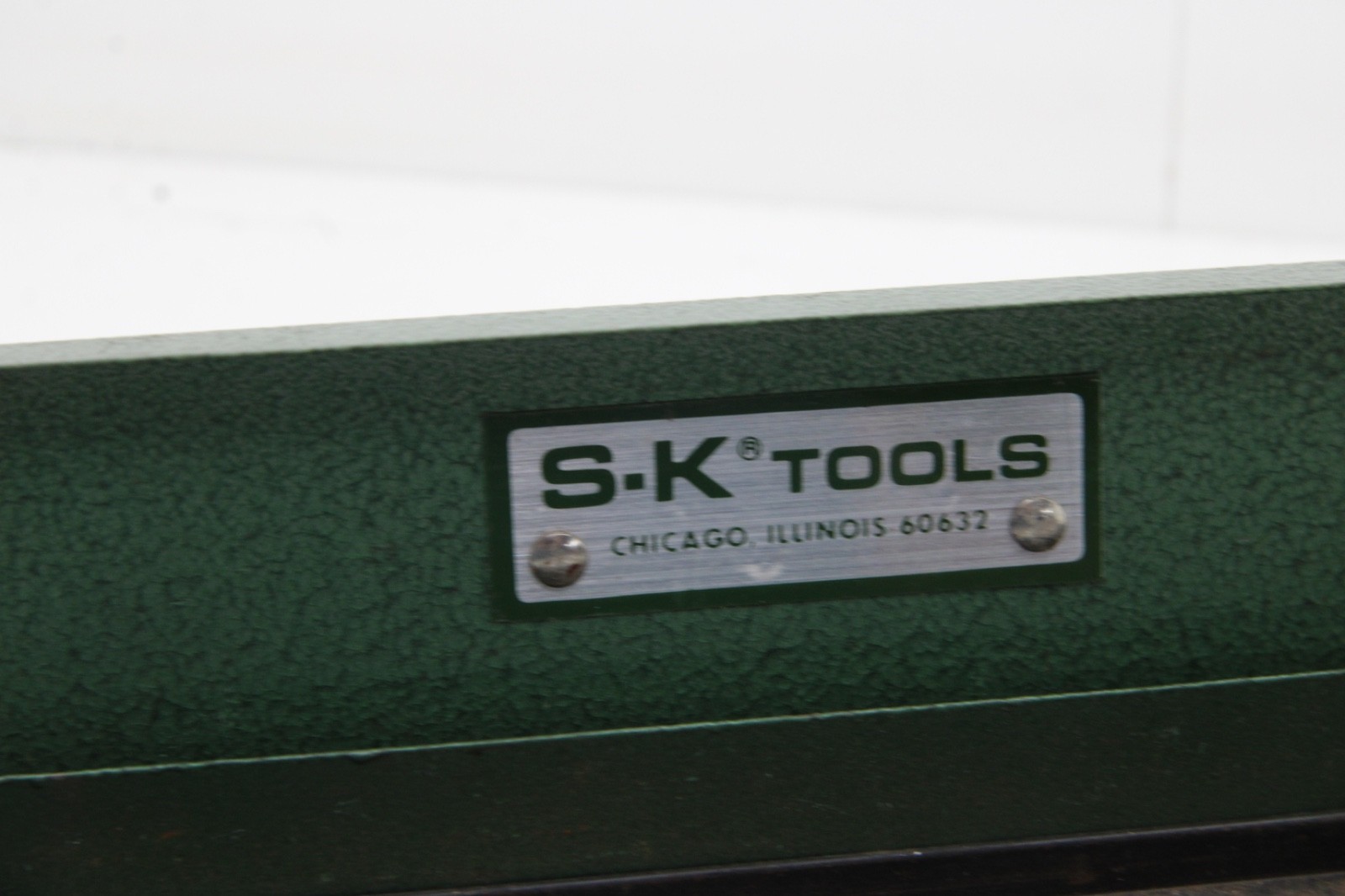 SK Tools 6-1/2″ x 2-1/4″ Green Metal Socket Set Tool Box w/Tray USA NO TOOLS