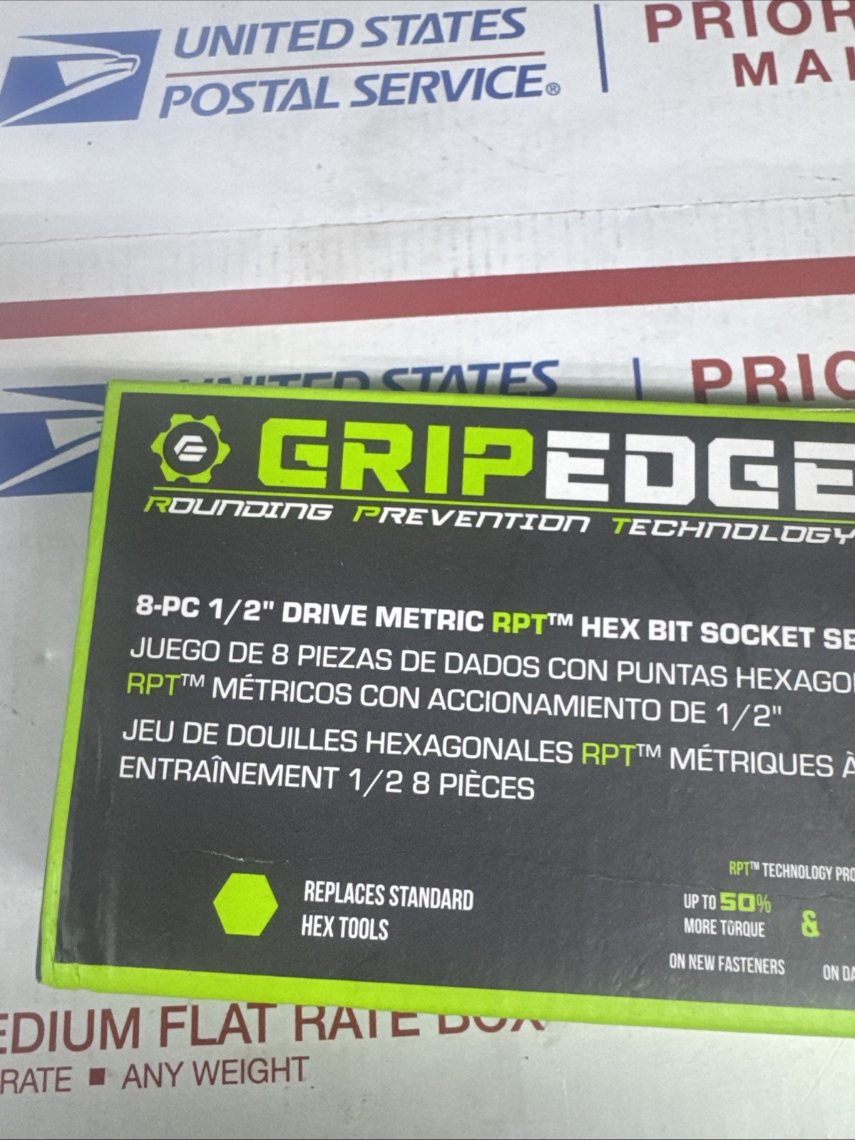 GRIPEDGE HEX Bit Socket Set | 8-PC – 1/2» Drive Metric RPT Hex Driver Set | …