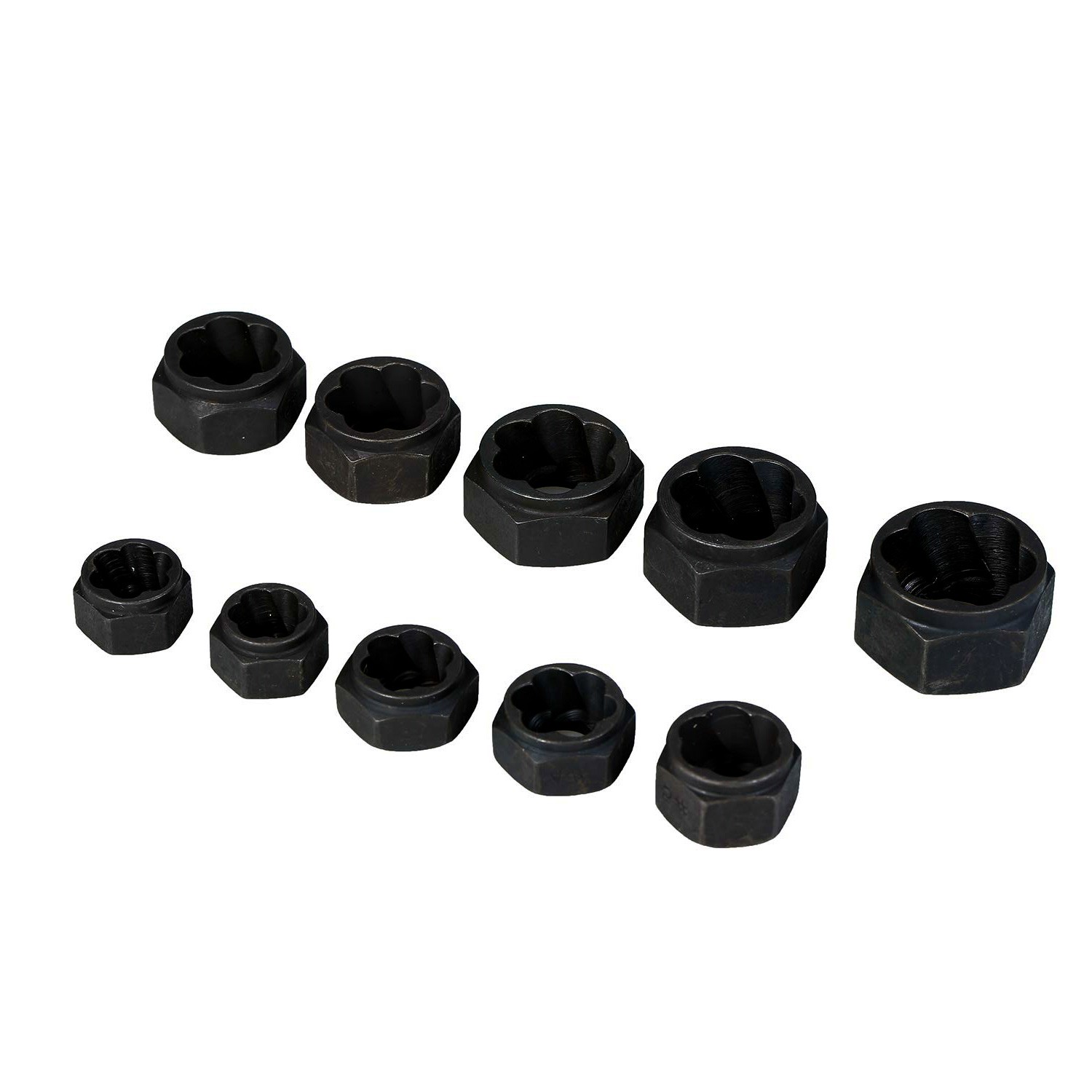 11pc Grip & Twist Sockets Locking Wheel Nut Removal Stud Extractor Rounded Bolts