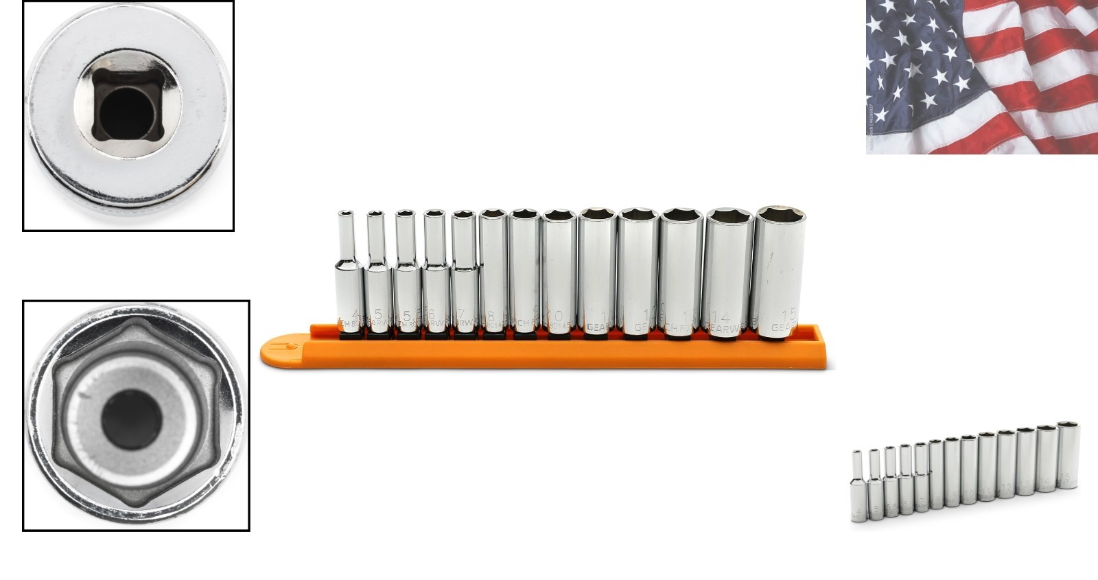13 Pc. 1/4″ Drive 6 Pt. Socket Set, Deep, Metric – 80304
