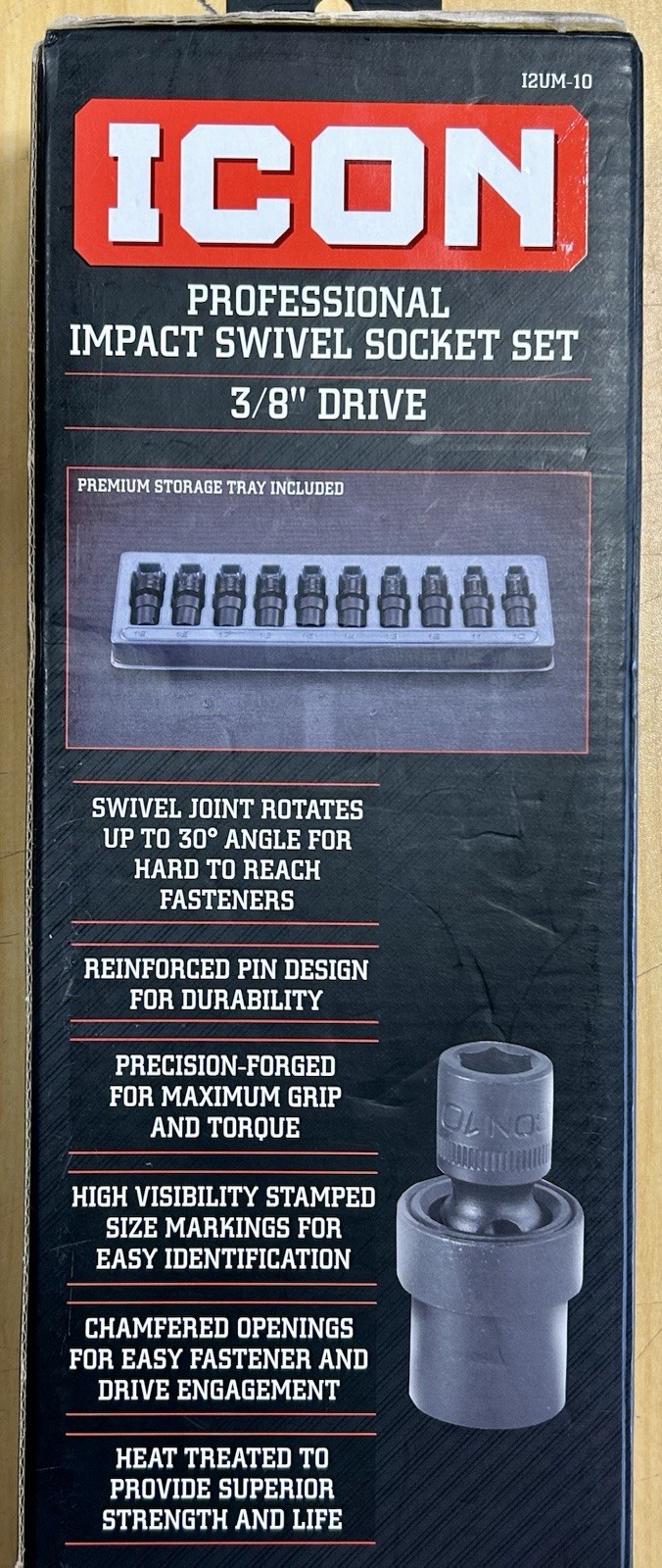 Icon Professional Impact Swivel Metric Socket Set 3/8in. Drive | I2UM-10 | 59747