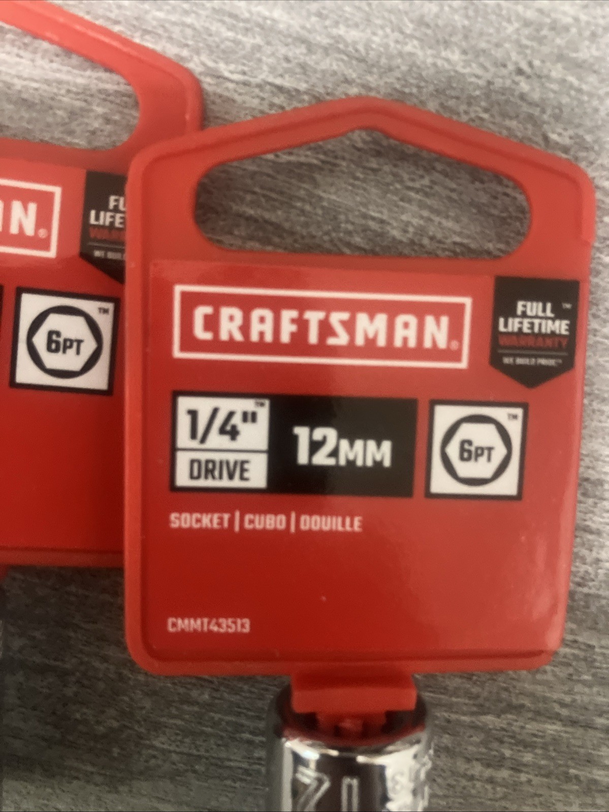 Craftsman ,9/32,9mm,12mm 14mm,6 Point 1/4″ Drive Polished Chrome Socket. 4 Pc.
