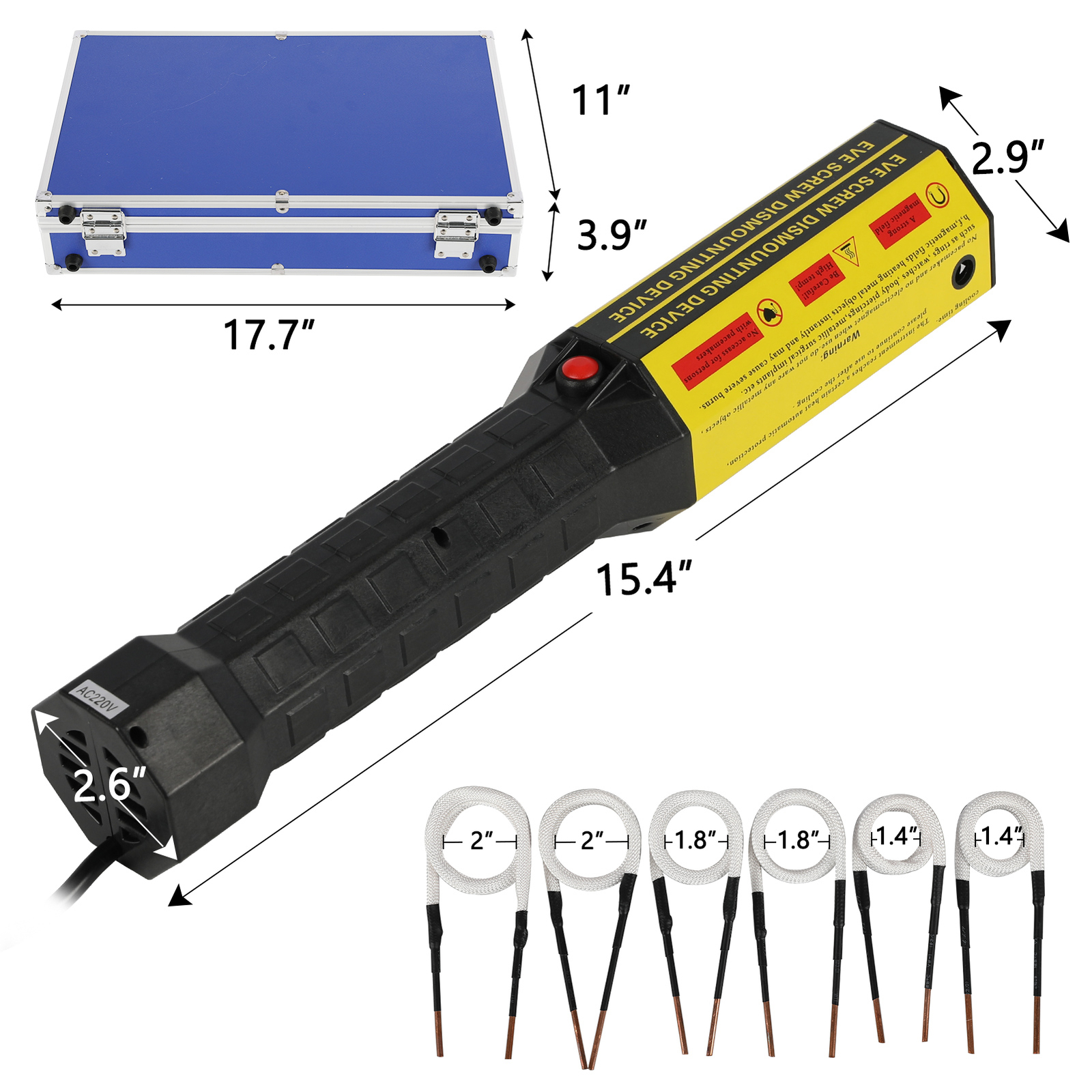Magnetic Induction Heater Kit with 8 Coils Portable Heat Induction Tool