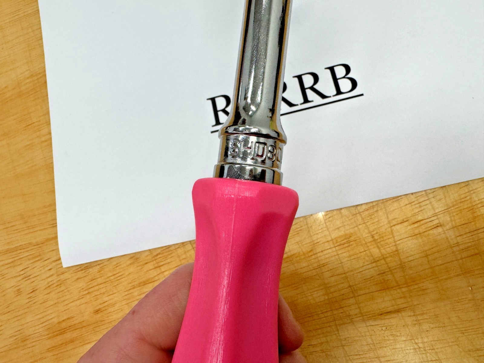 Snap-on Tools USA CLASSIC PINK 1/2″ Drive Hard Grip Ratchet SHD80AP RARE NOS