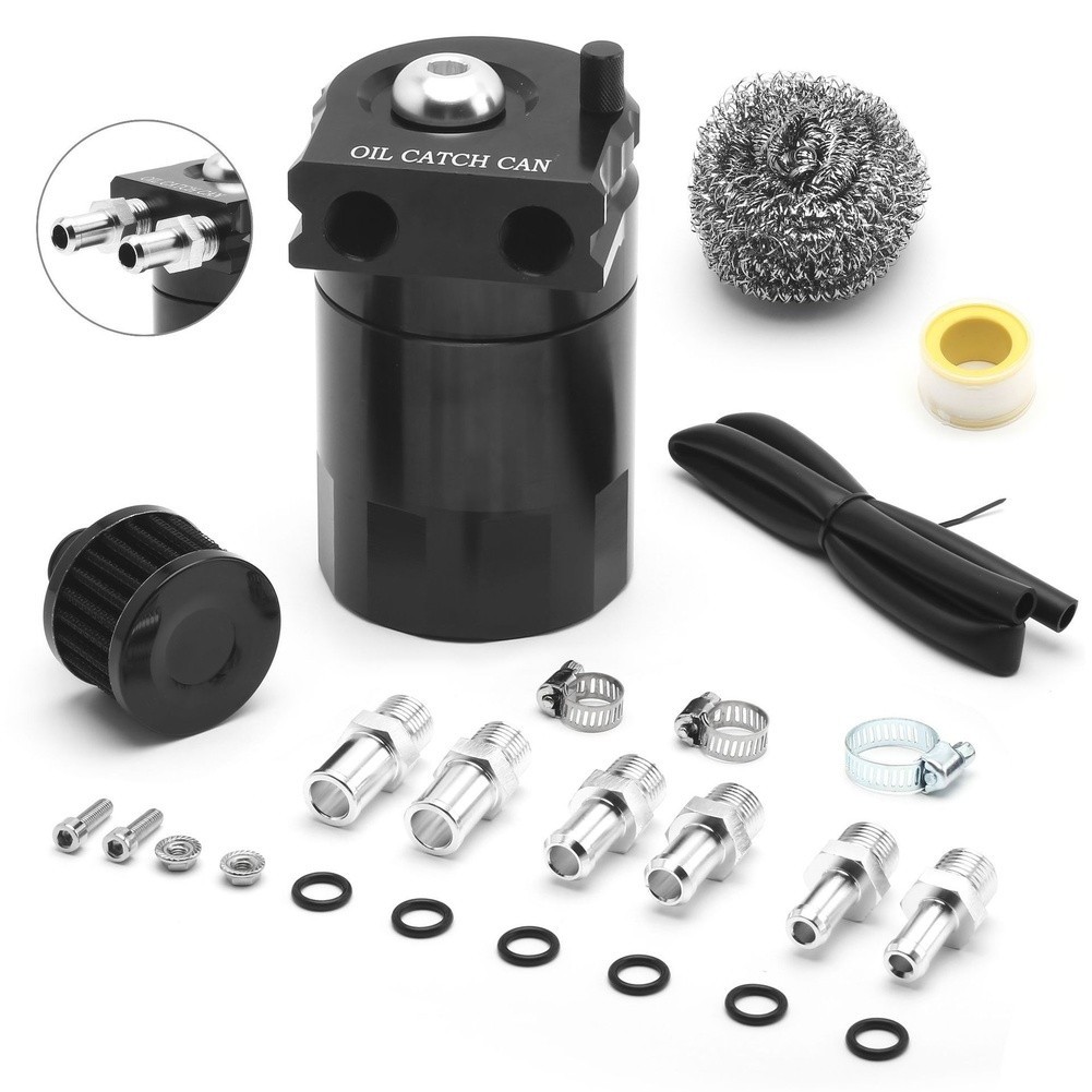 Oil Catch Can for Car 300ML Aluminum with Integrated Air Filter System