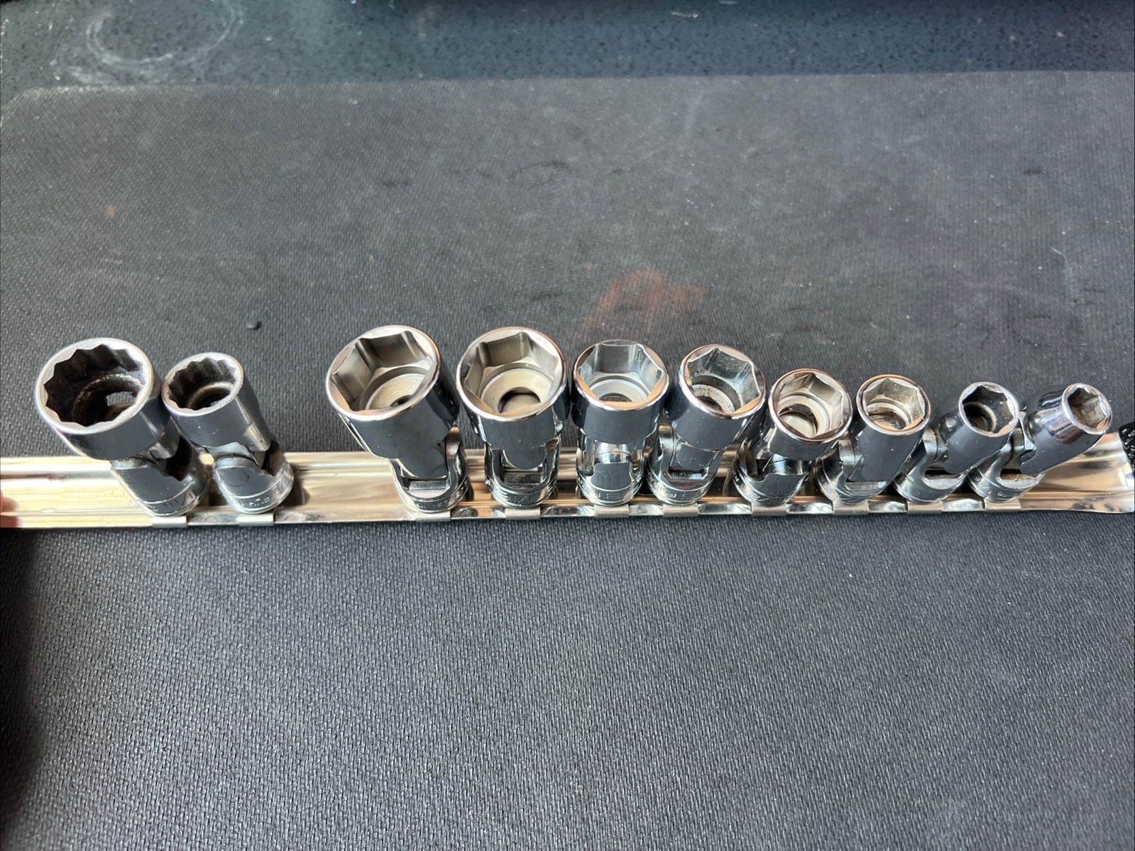 Snap On 3/8 10 Pcs Swivel Socket Set Drive 6pt Point SAE 5/16- 3/4 ⭐️206afsa +