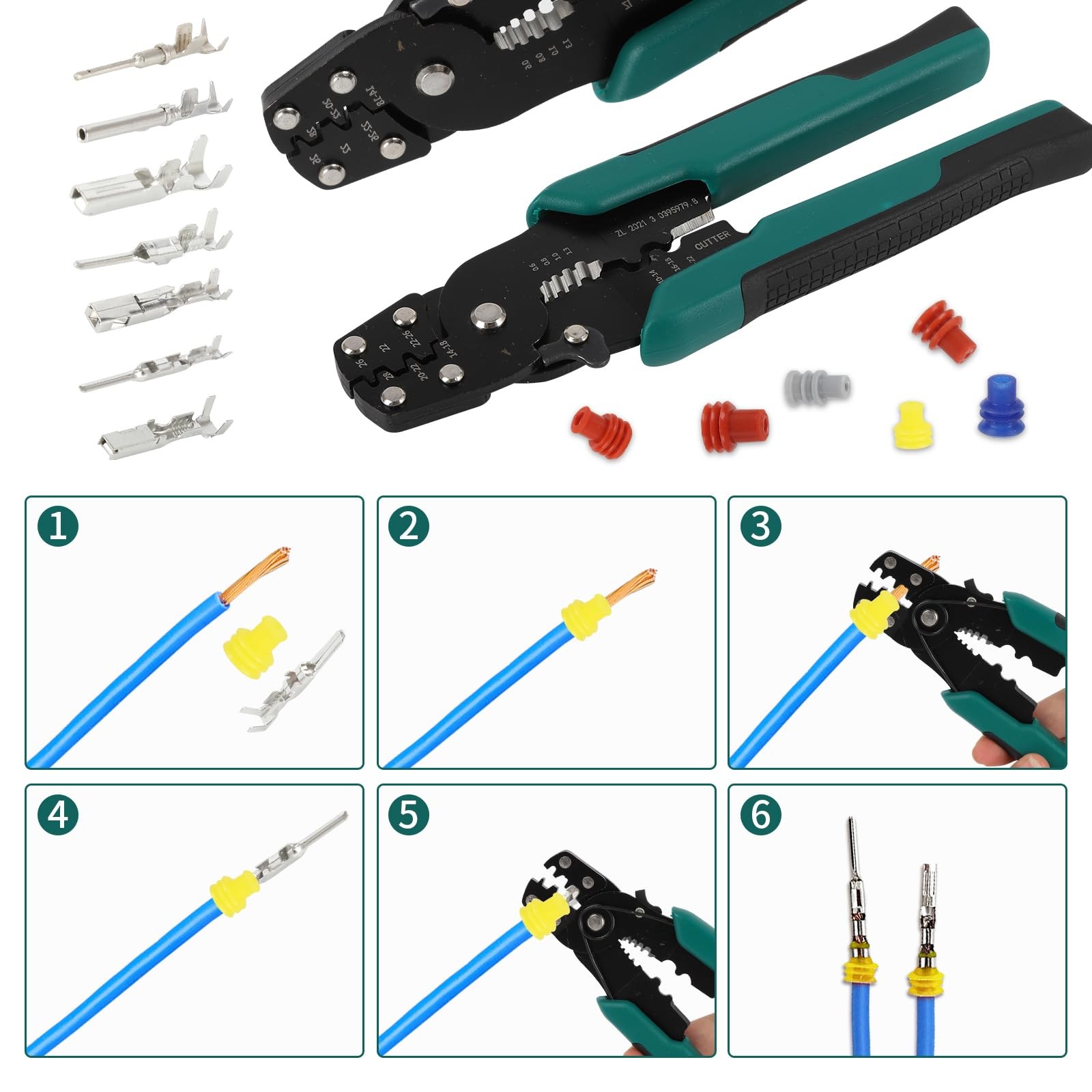 812Pcs Pin Connector Kit 1.5mm, 1.8mm, 2mm, 2.2mm, 2.3mm, 2.8mm, 3.5mm, black
