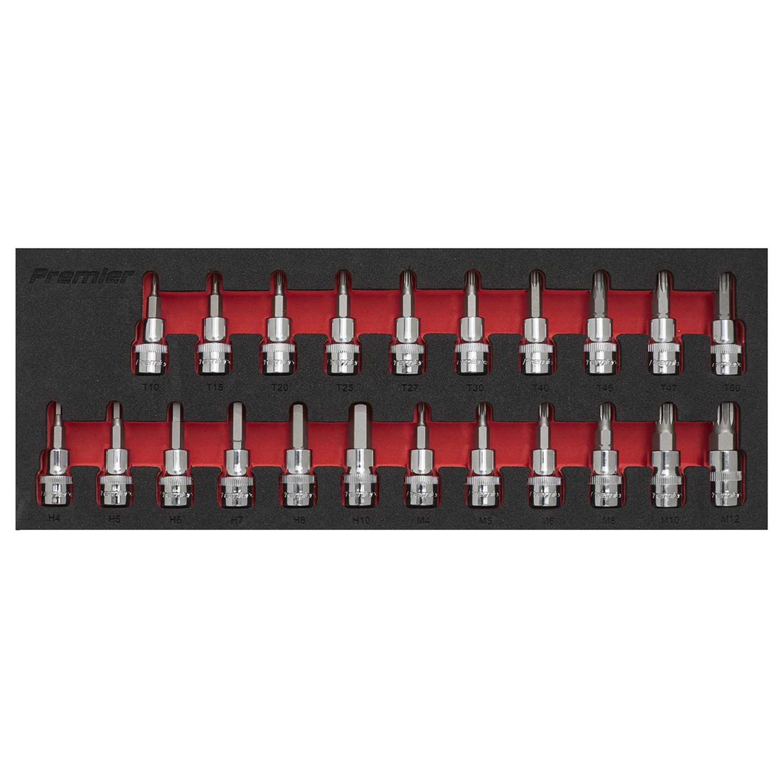 Sealey Socket Set 13pc 1/2″Sq Drive Lock-On 6pt Metric With Socket Rail