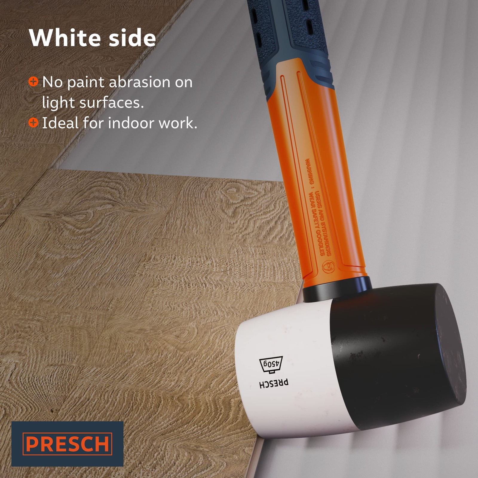 Presch Rubber Mallet Black/White 450g – Hammer 450g, Black / White