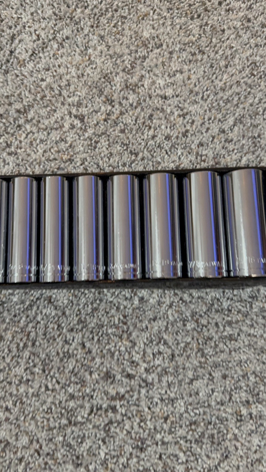 Vintage MIT Michigan Industrial Tools 9-Piece 1/2” Dr. Deep Socket Set #1245