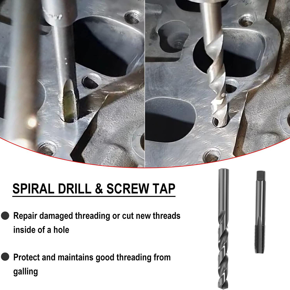 Head Thread Bolt Repair Tool Kit 1420 for Honda B16 Engine, Toyota M11.5mm x 1.5