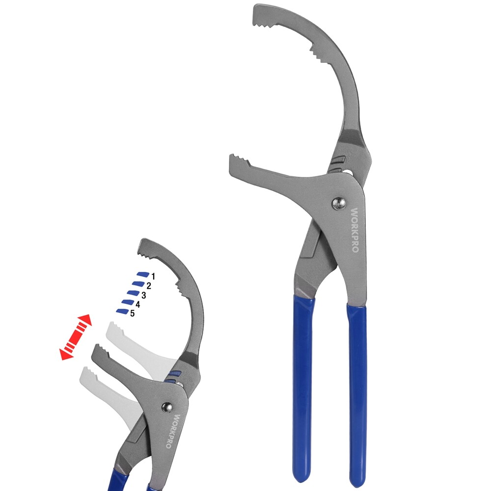 WORKPRO 12″ Oil Filter Wrench Oil Filter Removal Tool Adjustable OilFilter Plier