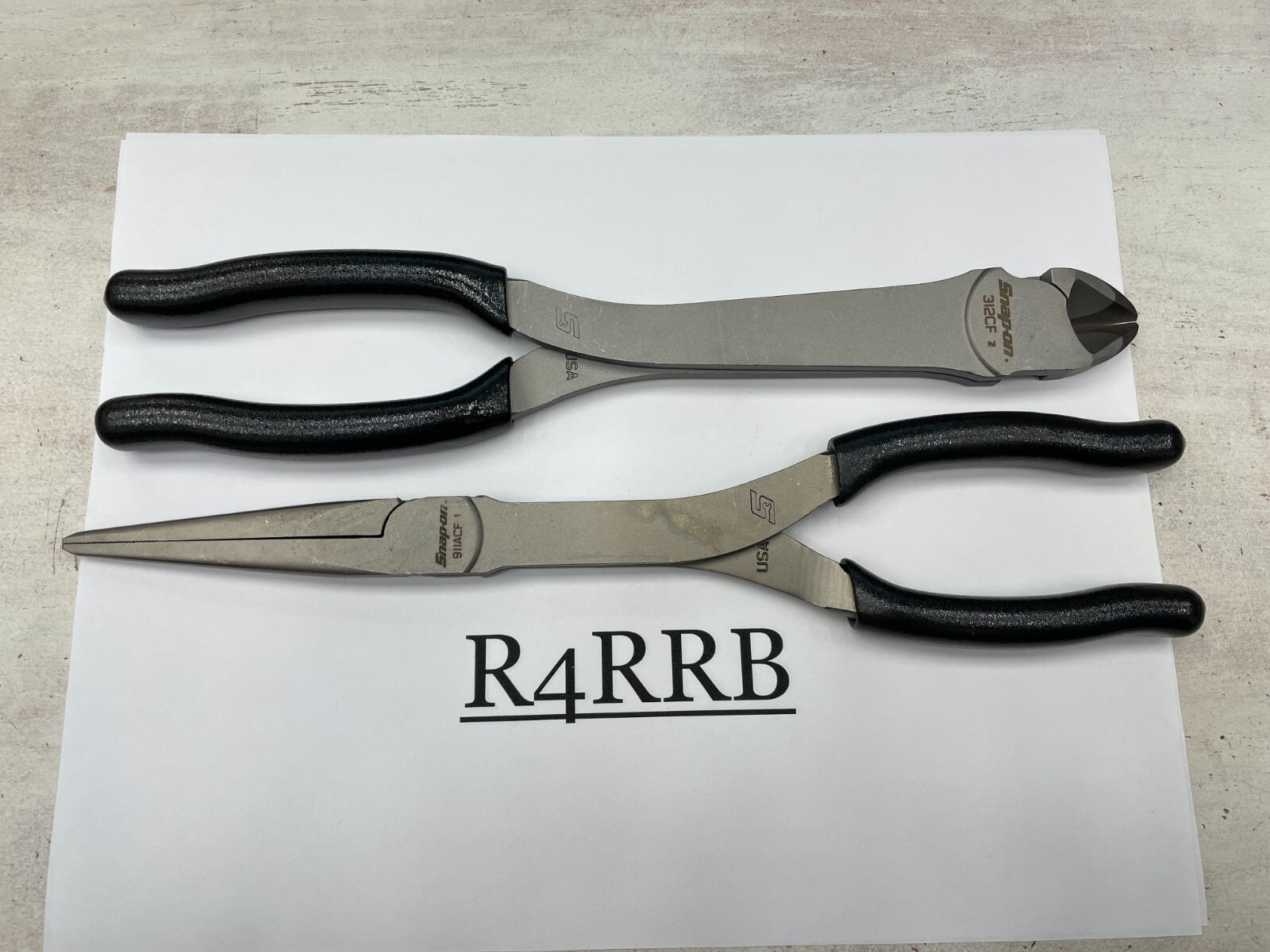 Snap-on Tools USA NEW 2 Piece BLACK Diagonal Cutter & Needle Nose Plier Lot Set