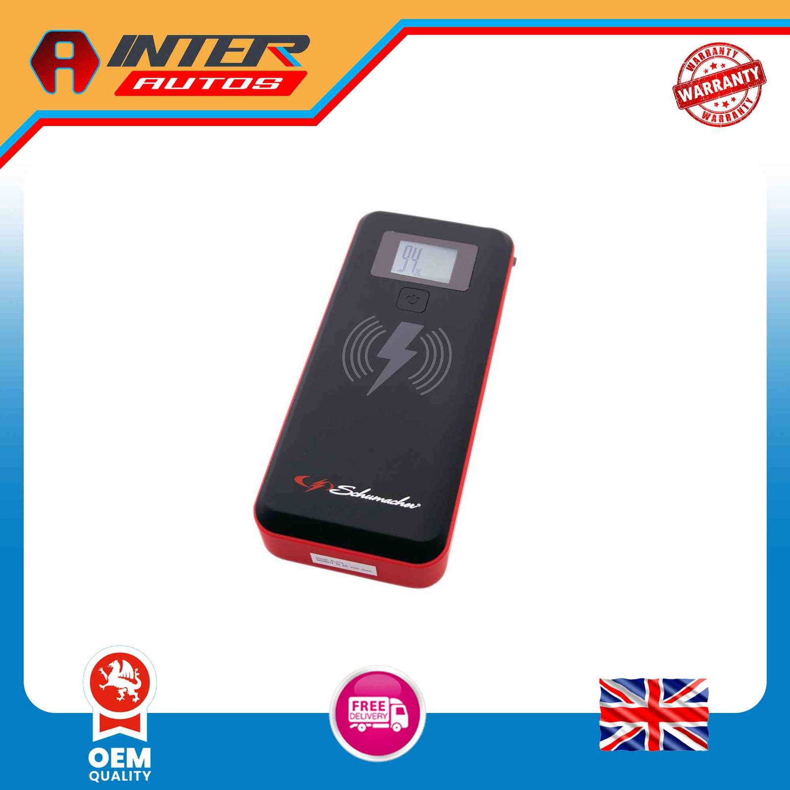 Draper Schumacher SL473 12V Lithium Booster Power Bank Wireless Charging 1500PA