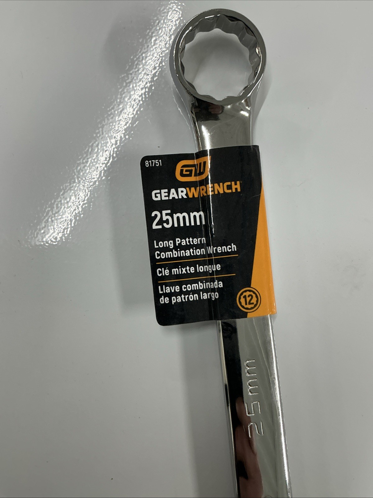 GEARWRENCH 81751 25 MM 12 POINT LONG PATTERN COMBINATION WRENCH