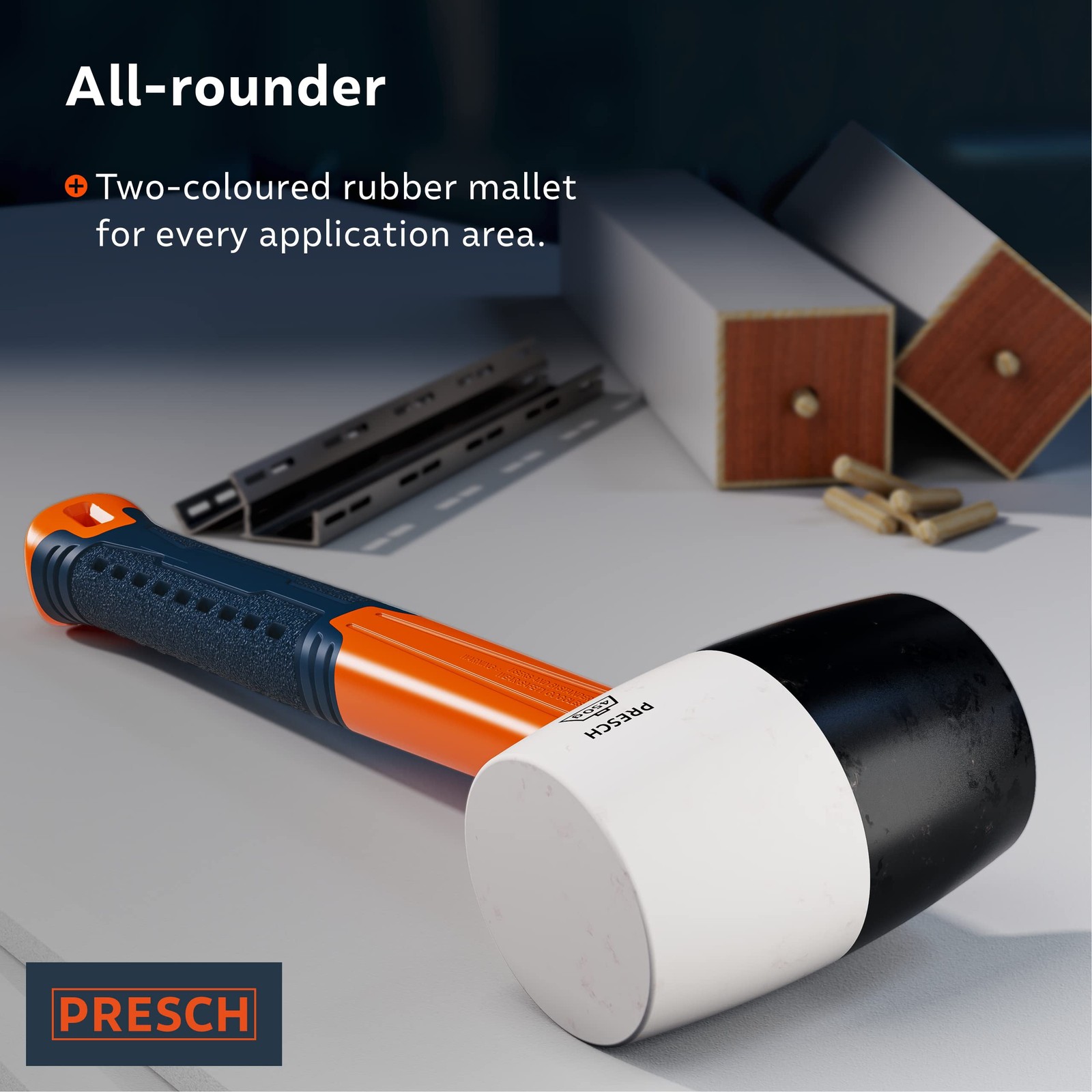 Presch Rubber Mallet Black/White 450g – Hammer 450g, Black / White