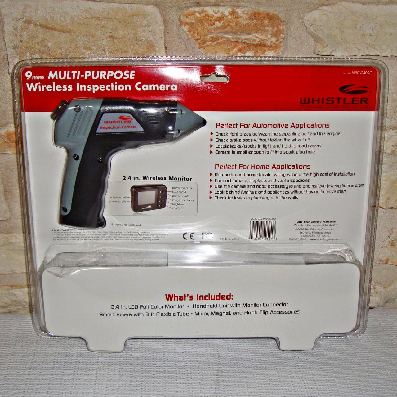 【NEW】WHISTLER WIC-2409C WIRELESS INSPECTION CAMERA W/ 2.4″ DETACHABLE COLOR LCD