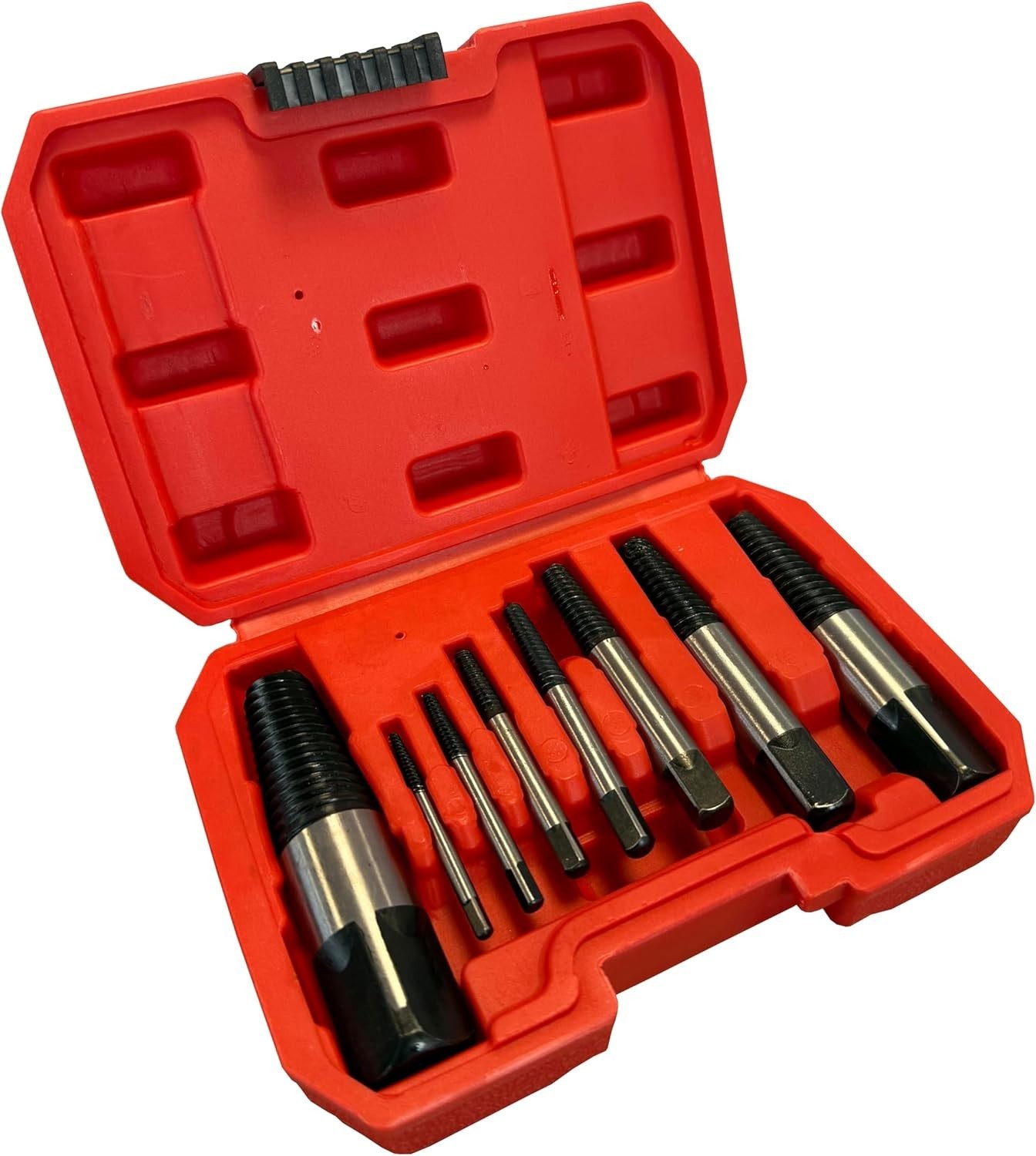 Hilka 12400008 High Grade Steel Stud Screw Extractor, Multi-Size – 8 Piece Set