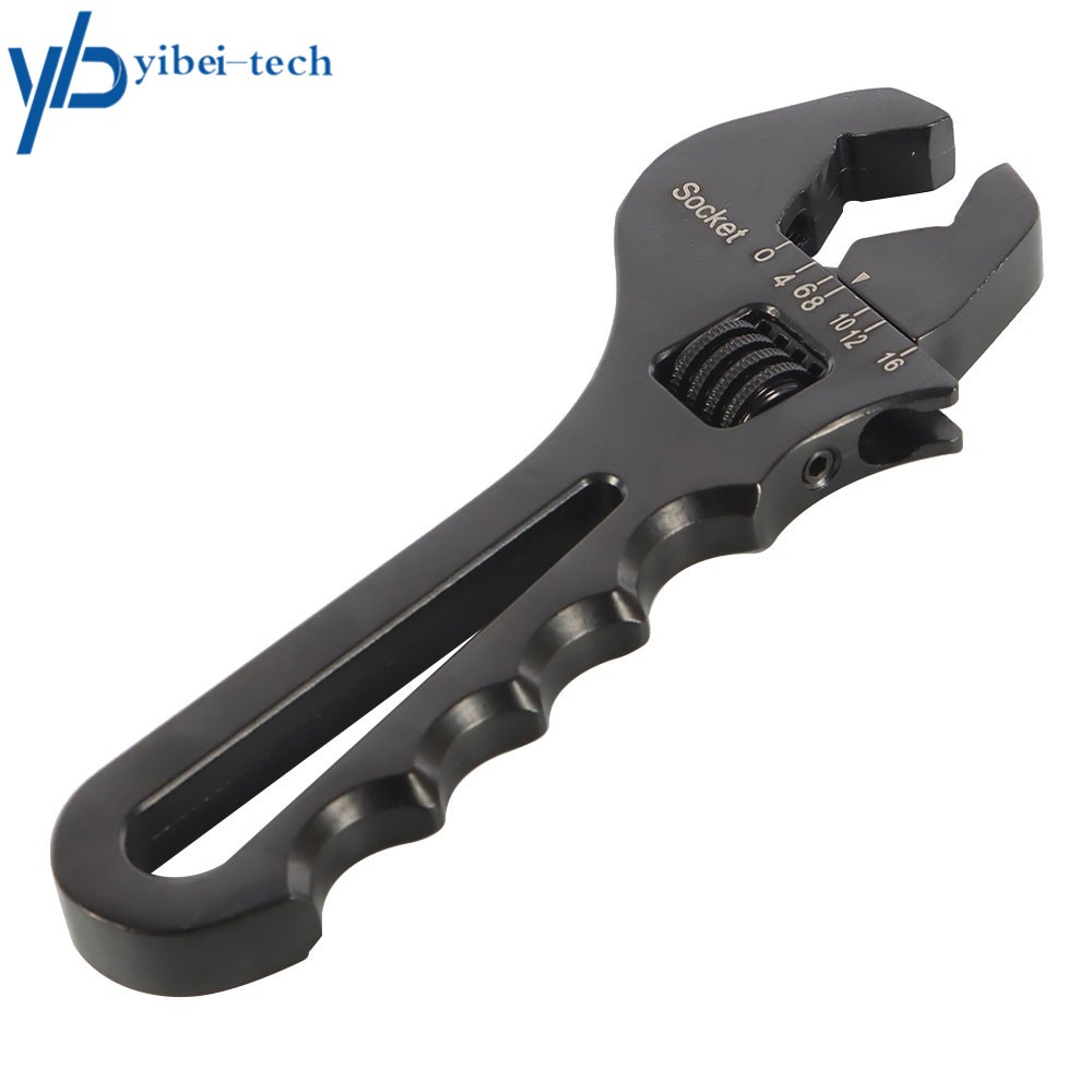 Black Adjustable Wrench Aluminum Tool Spanner for Hose End Fitting 3AN-16AN