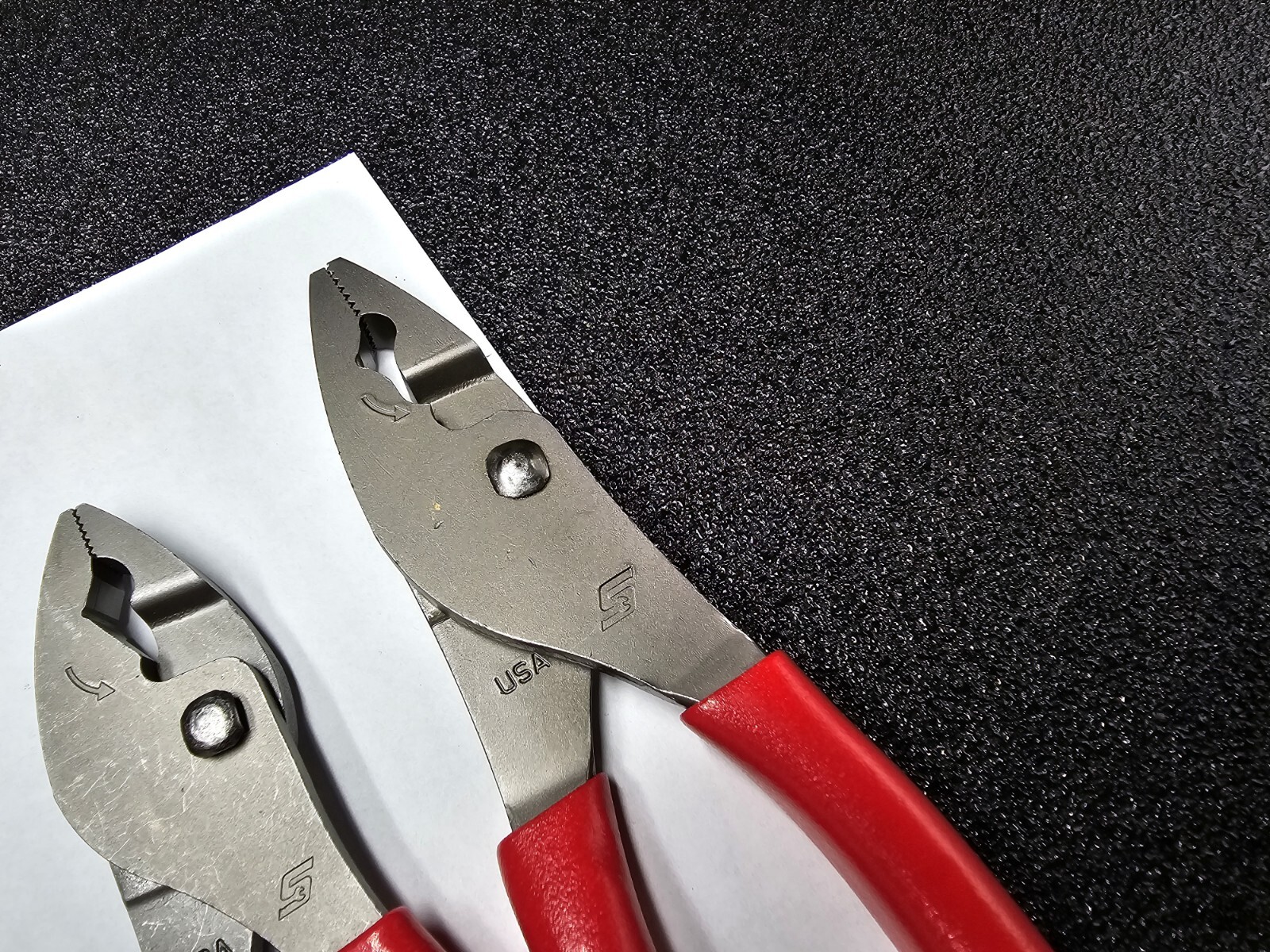 Snap-on Tools USA RED 3pc Talon Soft Grip FlankJaw Slip-Joint Plier Set HJ44BCF