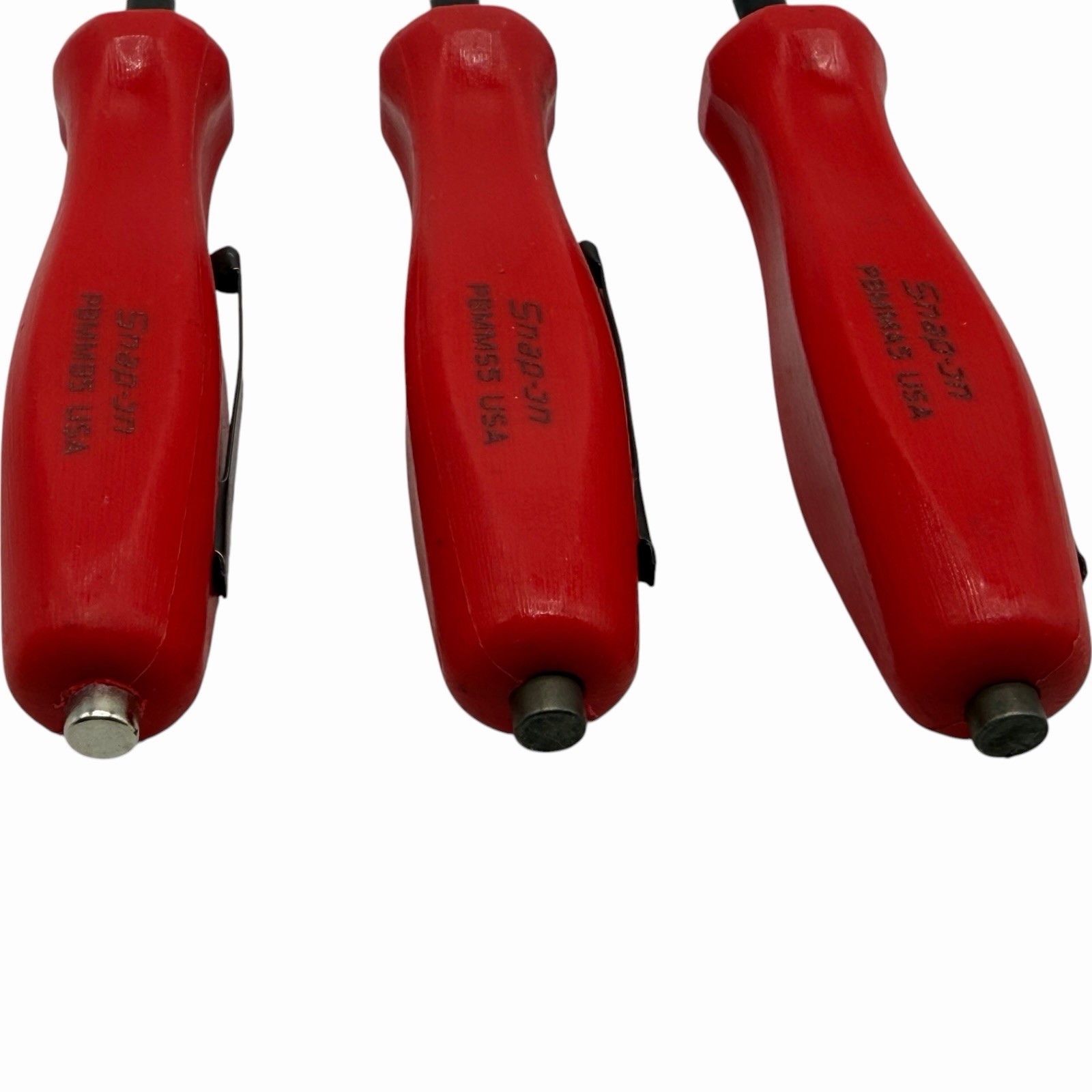 Snap On Tools Mini Magnetic Pocket Pry Bar Set 3 piece Red 5 inch Bent 90