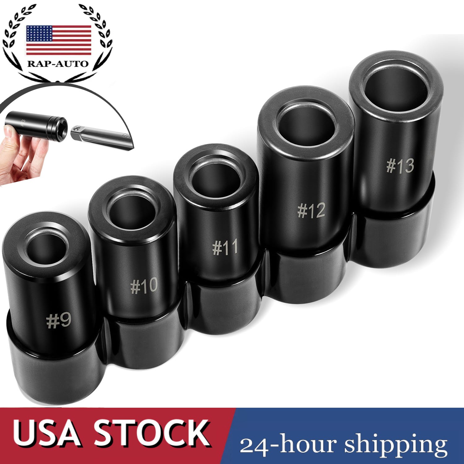 71670 Large Tap Socket Set for 5/8″, 11/16″, 3/4″,7/8″ & 1″ Taps 1/2″ Drive,5Pcs