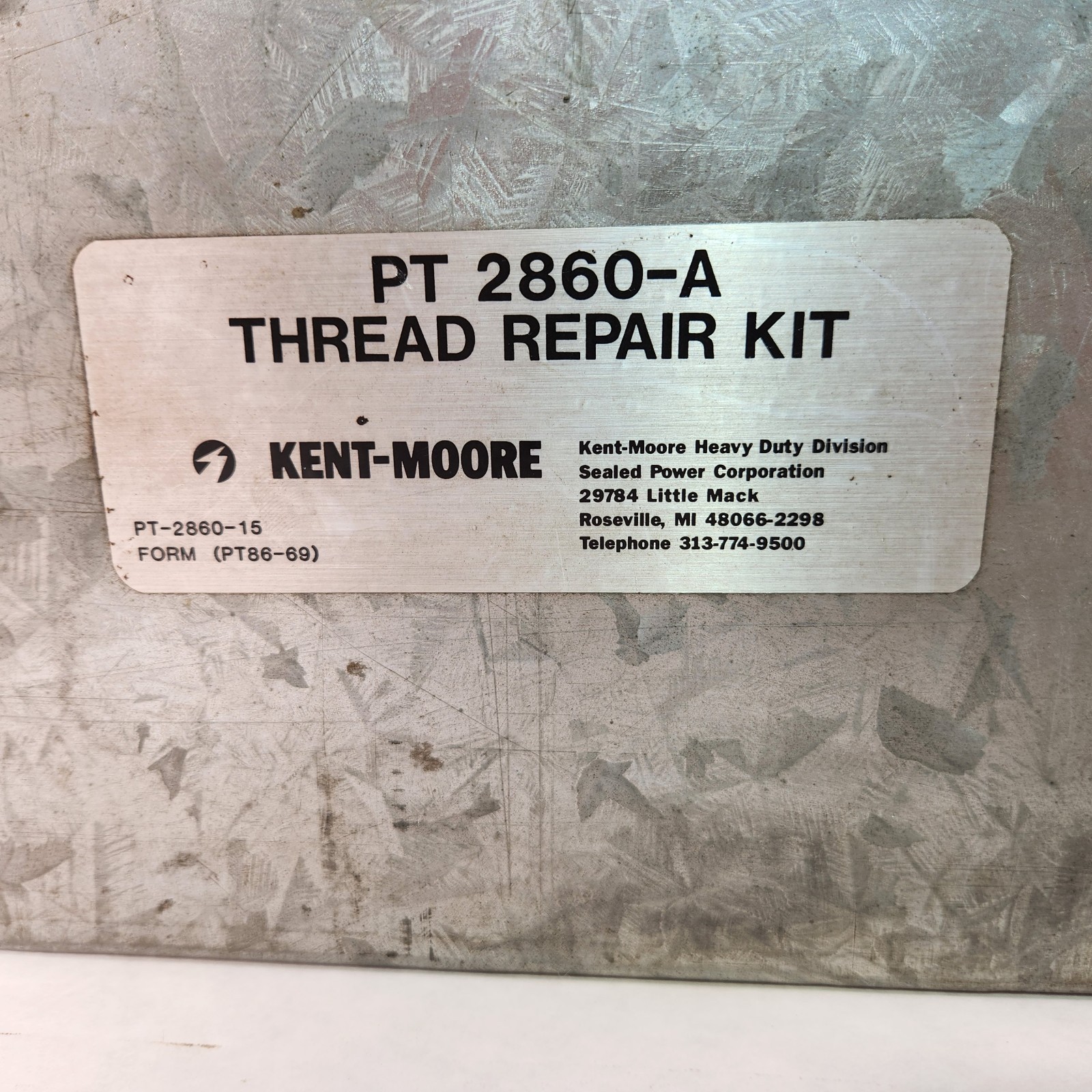 Kent-moore PT 2860-A Thread Repair Kit 2860 1 2A 3 4 5 6 7 10 15 18 19 1000-2A