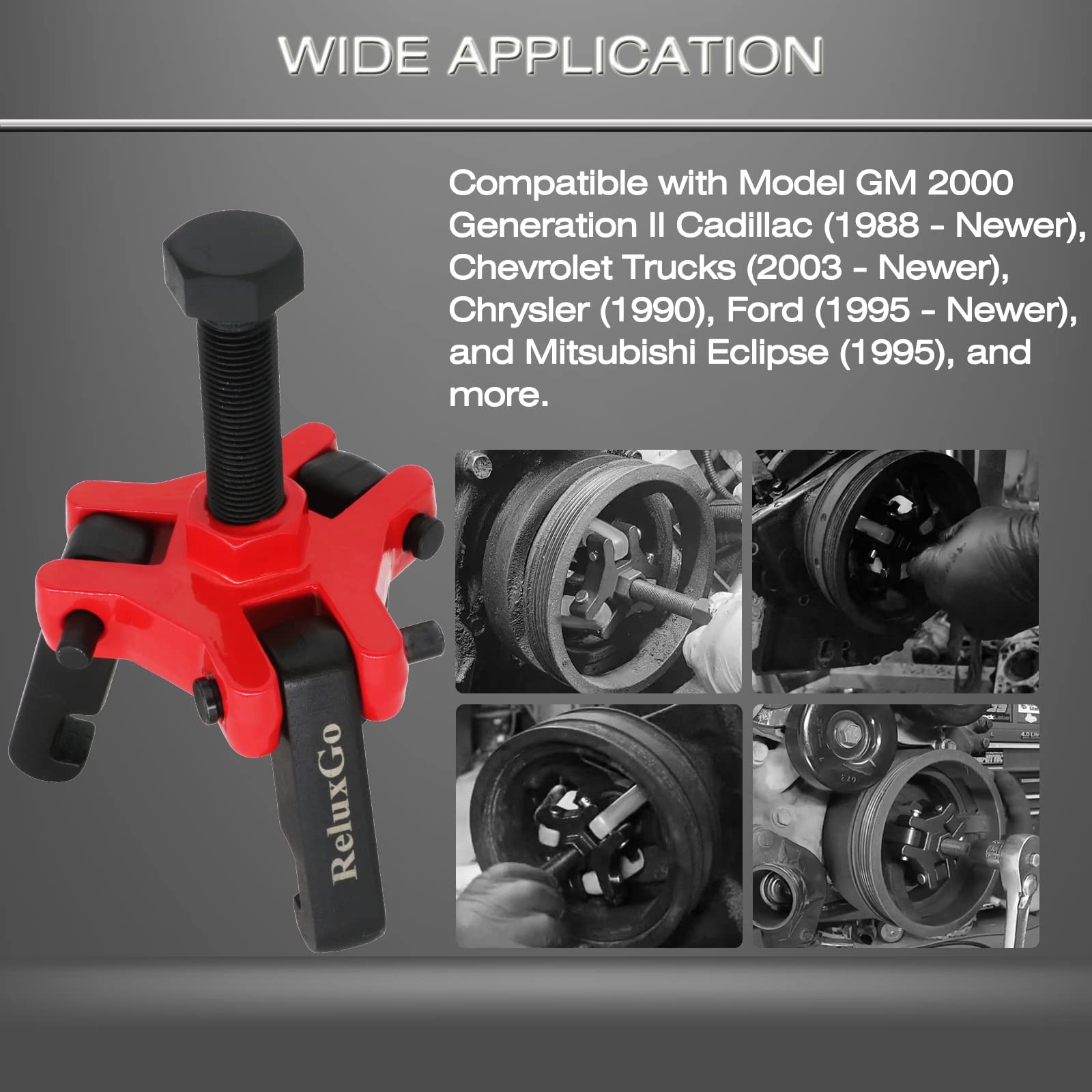 Harmonic Balancer Pulley Puller Set Adjustable 3-Jaw Puller Tool for Removing Ha