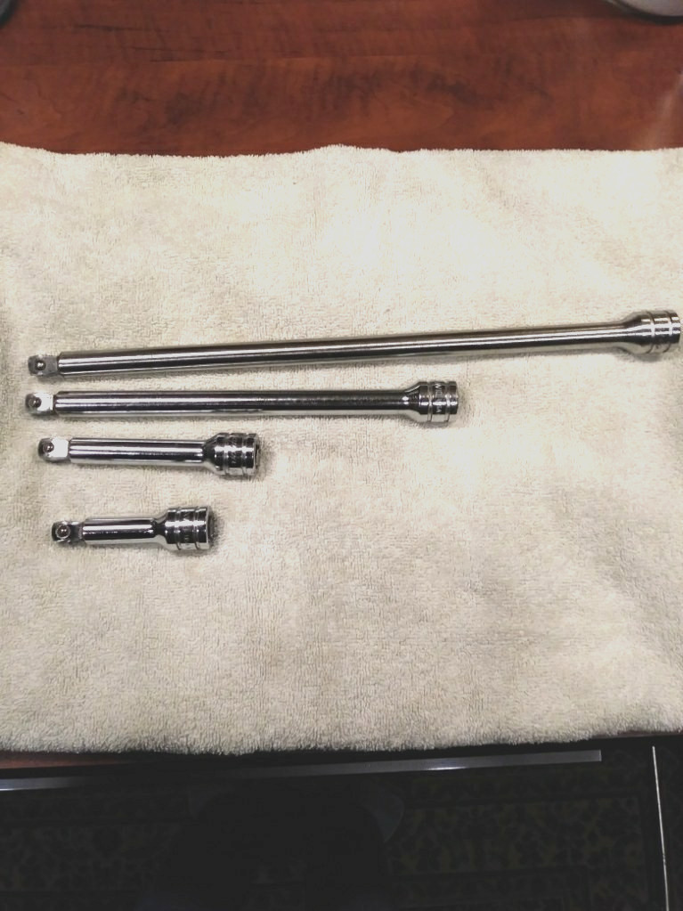 SNAP-ON 4 PC. 1/2 INCH WOBBLER EXTENSIONS EXCELLENT CONDITION 15″, 10″, 5″ and 3