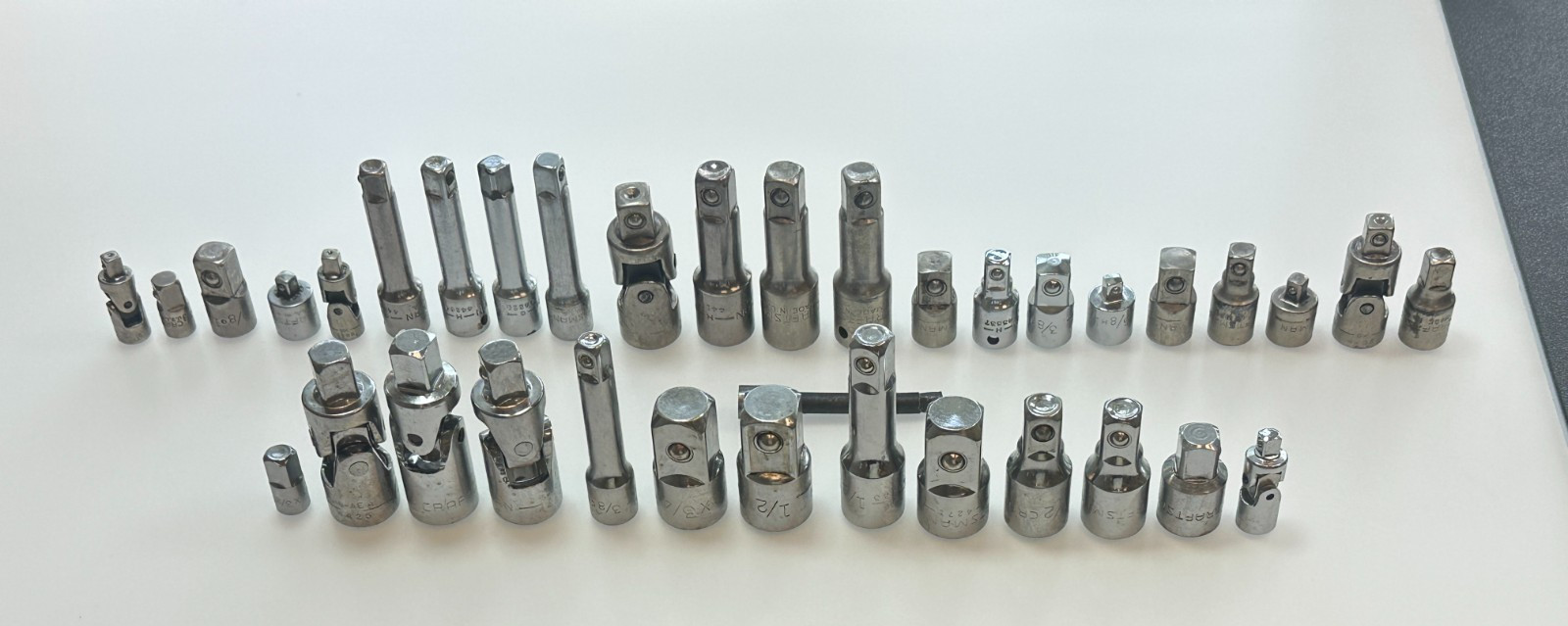 Craftsman Tools 36pc Extension Adapter Joint Lot, 22 USA Made & 14 Non-USA Made