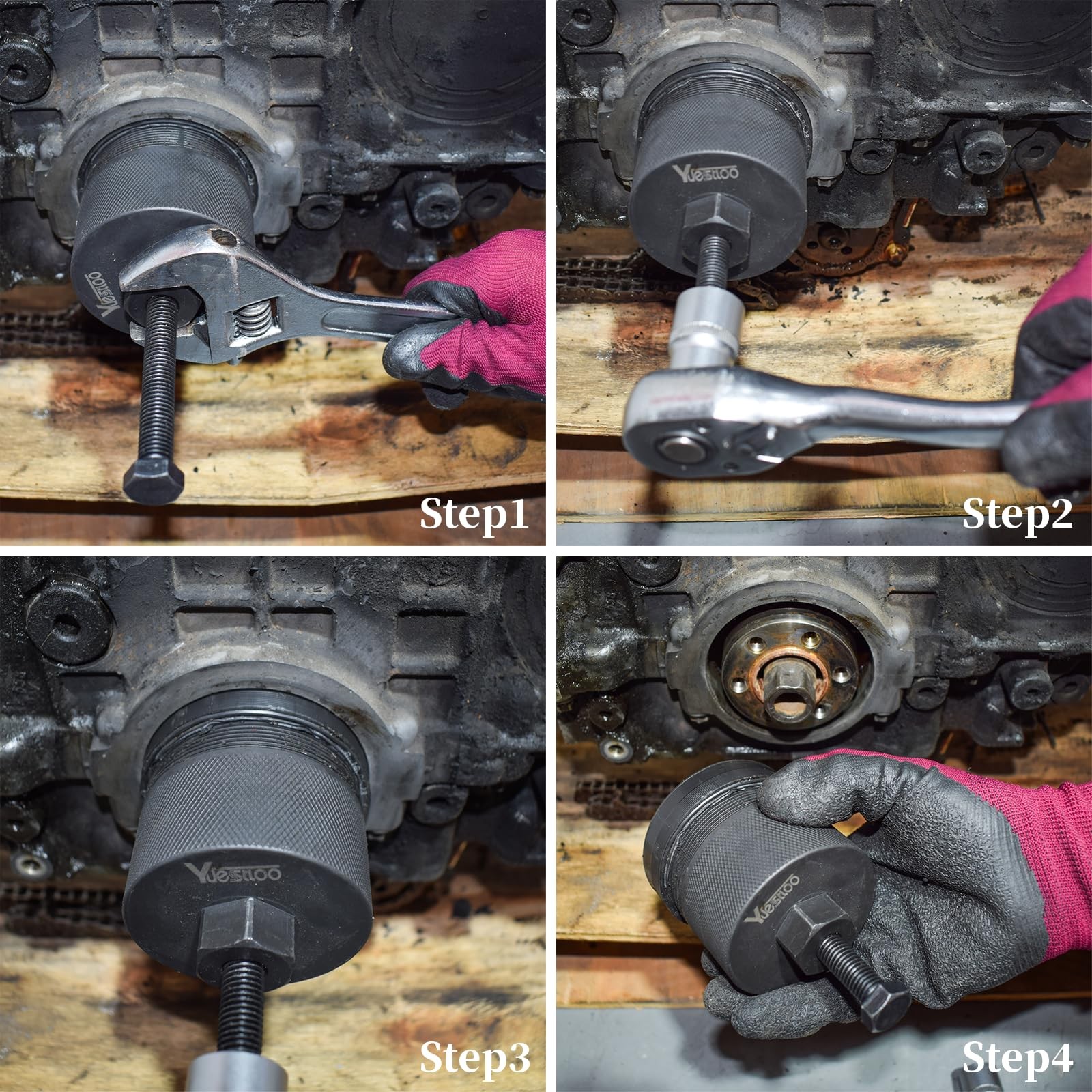Yuesstloo Crankshaft Front Rear Oil Seal Remover Installer Kit, Blue Case