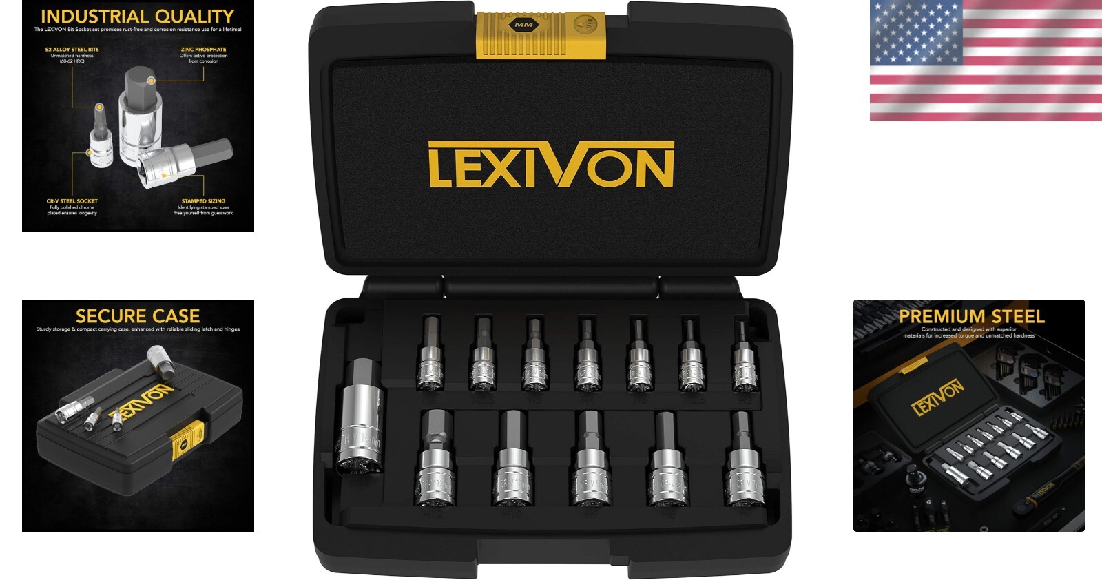 Comprehensive Metric HEX Bit Socket Set – 2mm to 14mm – 13-Piece Quality