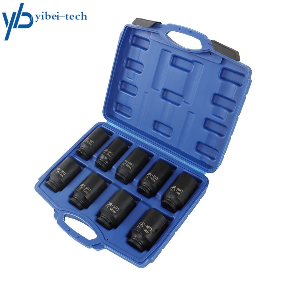 Deep Impact Socket Tool 1/2″ Drive Metric Axle Hub Nut Sockets Set (29-38mm) 9PC