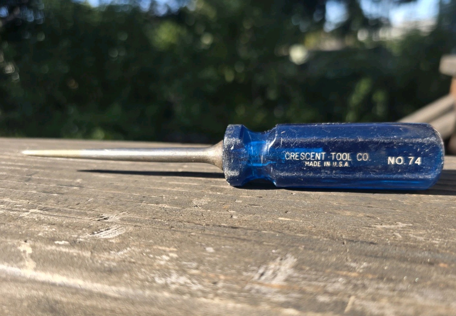 Vintage Crescent Tool Co. USA No. 74 Blue Handle Awl