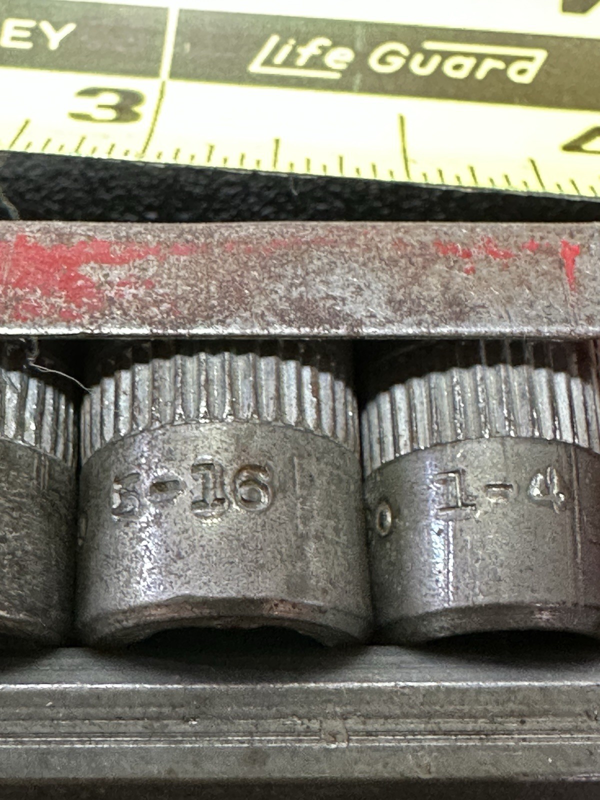 Vintage Miniature Allen GM Co. Socket Set Red See Pictures
