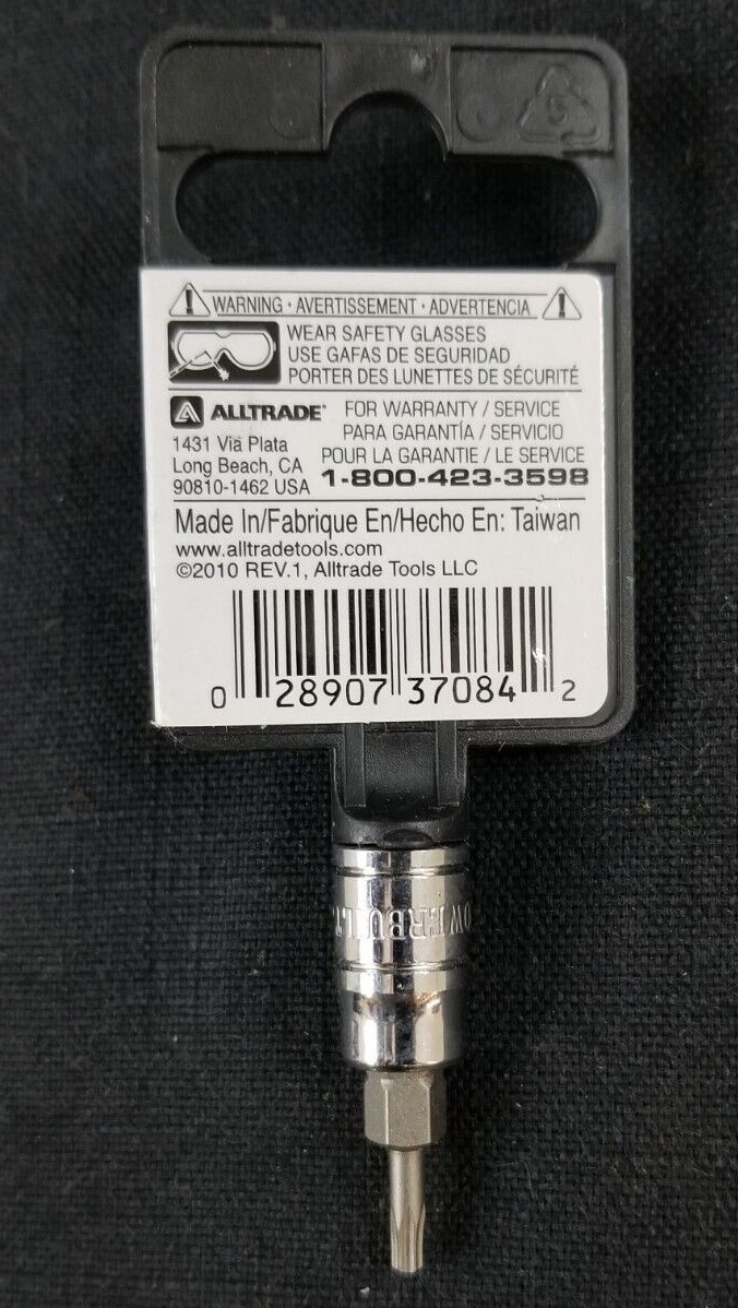 Powerbuilt 1/4 in. Drive T10 Tamper Proof Torx Bit Socket #648496