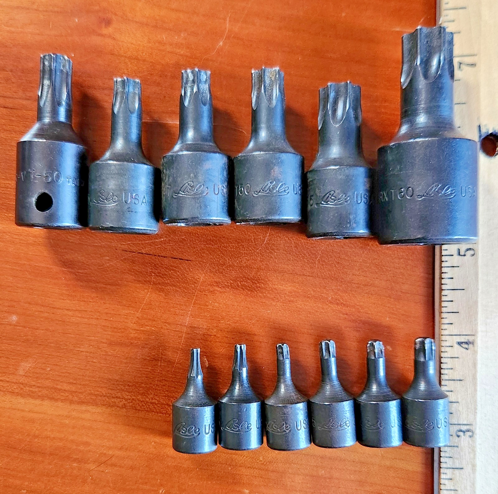 Lisle Tools USA Torx Bit Set 11 Pc. T10 thru T60 in Holder MISSING T40 Extra T50