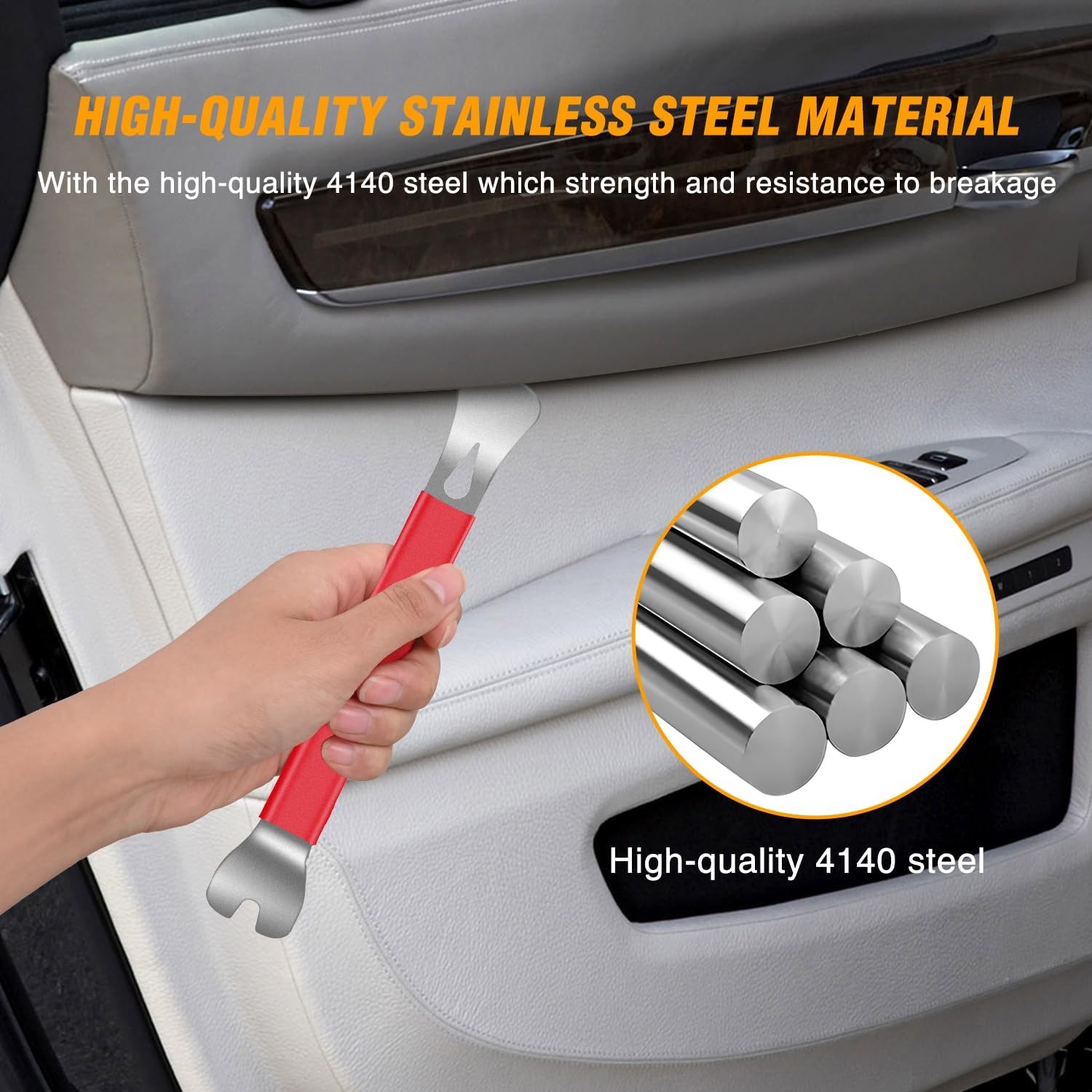 11PCS Trim Removal Tool Kit Metal & Nylon Pry Tools Set for Car Door Panel