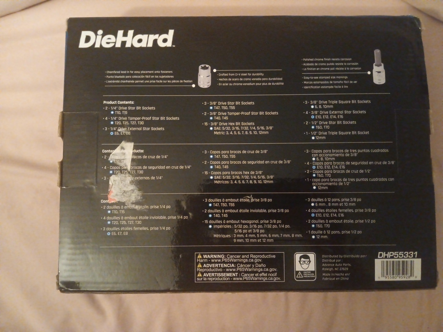 DieHard DHP55331 39-Piece Hex & Star Bit Socket Set – NEW