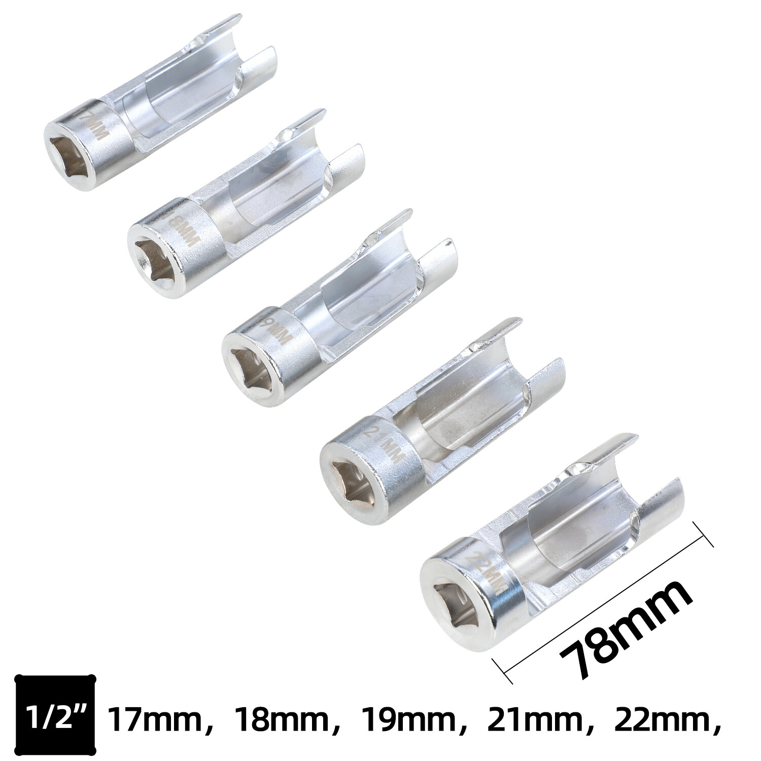 Fuel Line Socket Wrench Set 14PCS Strut Nut Socket, 8-22mm Diesel Injector