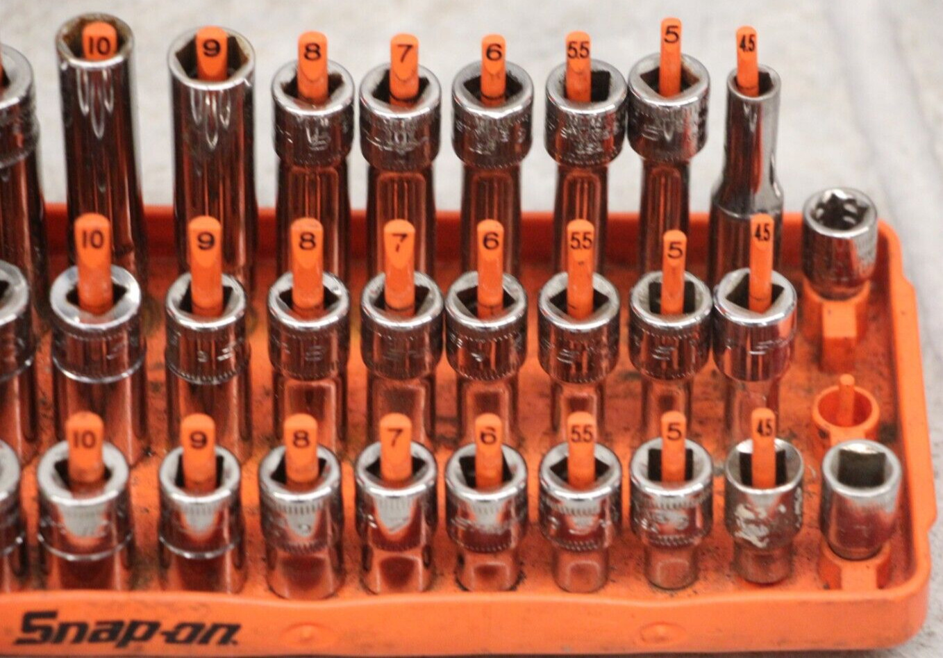 Snap-on Tools USA 42pc 1/4″ Drive 6pt Metric Master Socket Set MISSING 1 PIECE