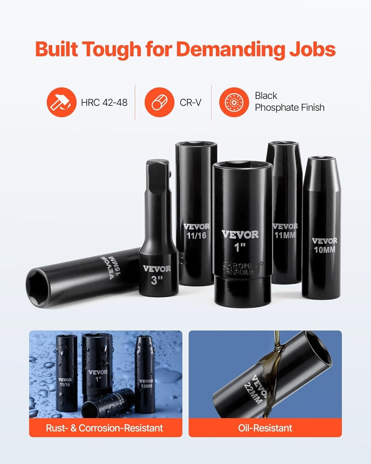 Precision Engineered 29-Piece Impact Socket Set – SAE & Metric Sizes Included