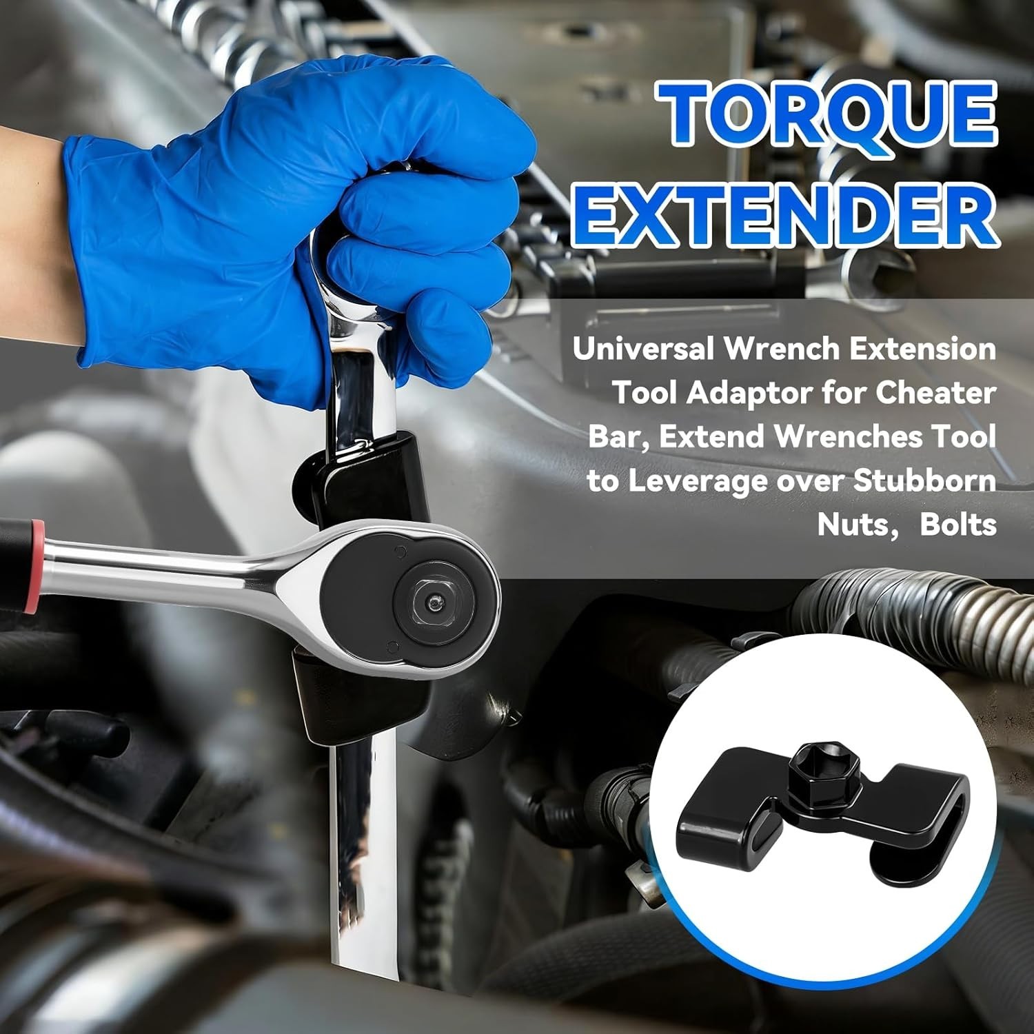6PCS Offset Extension Wrench Set with 1/4″ 3/8″ 1/2″ Drive Adapters