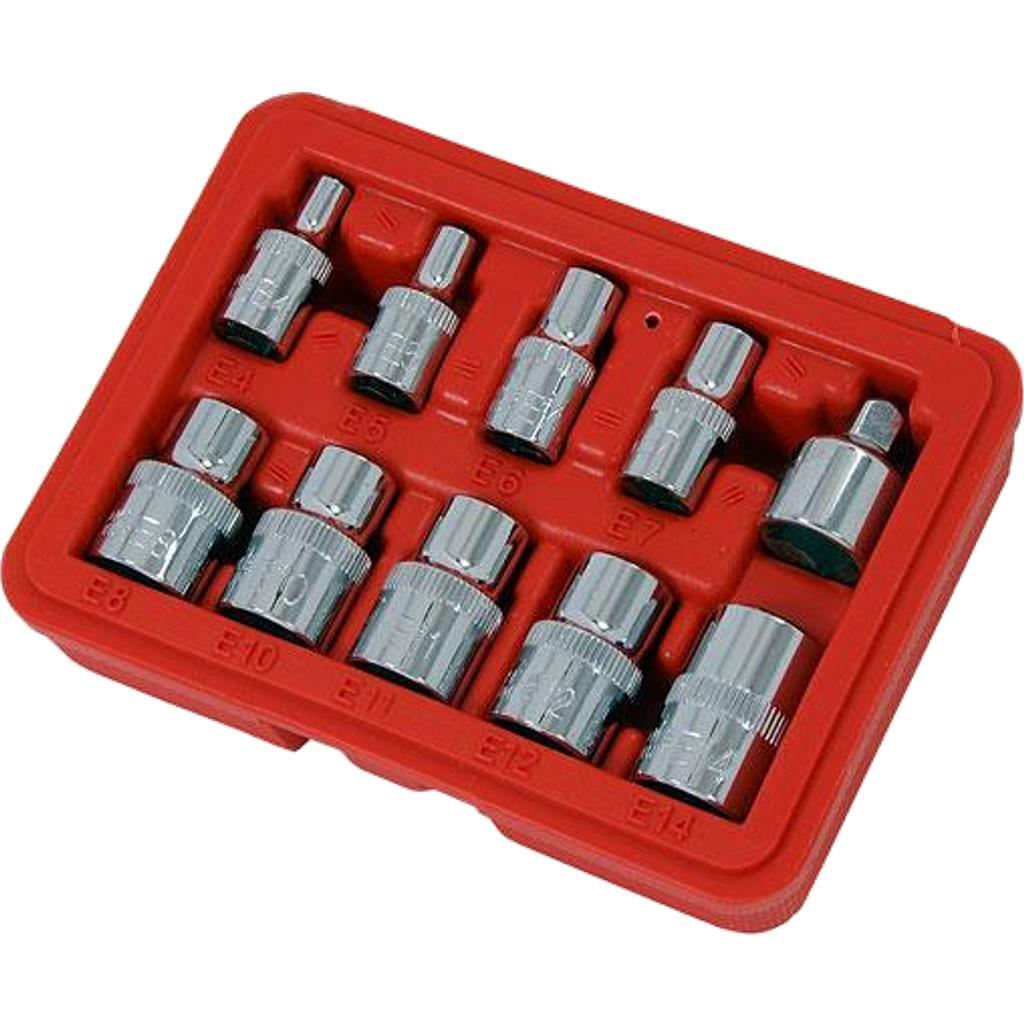 Neilsen 10pc E Torx Socket Set Female Star Bit External Hex Torque E4 – E14
