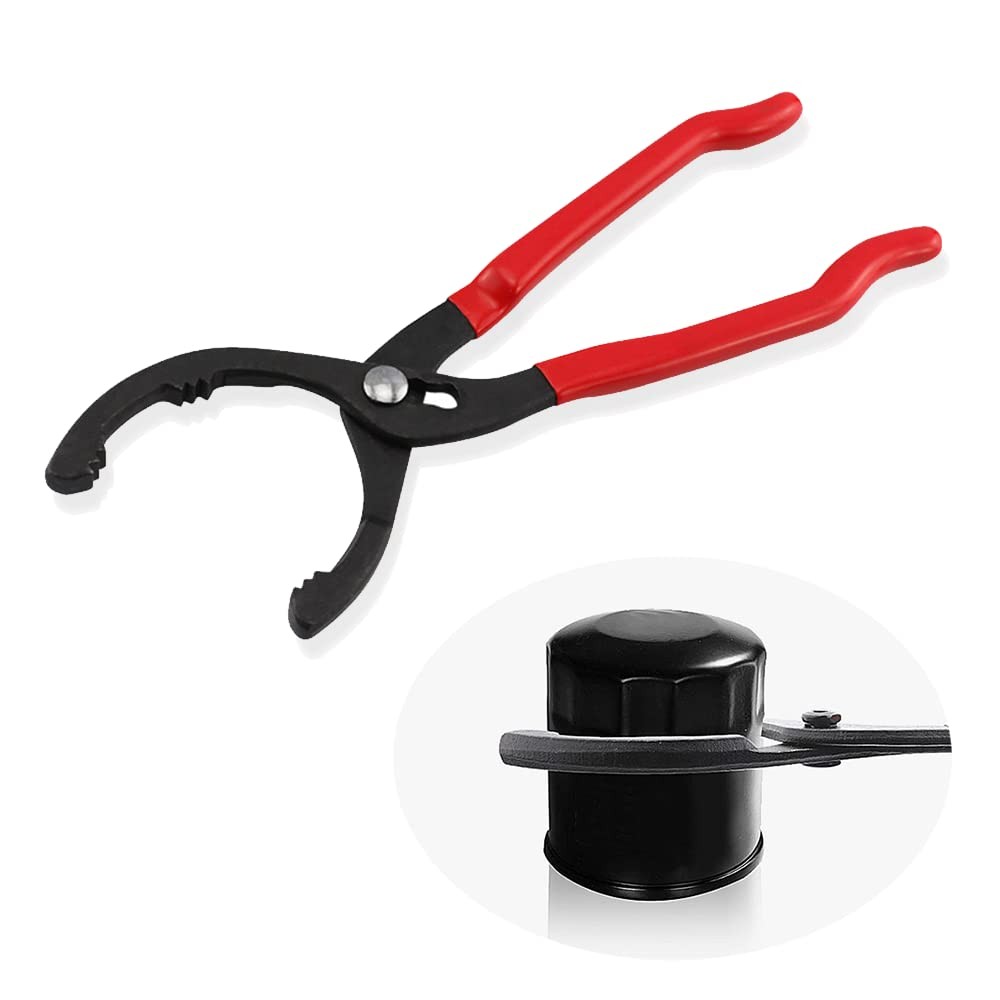 Adjustable Oil Filter Wrench Pliers 12 Inch 45150mm 15 Degree Bent Head Red Ste