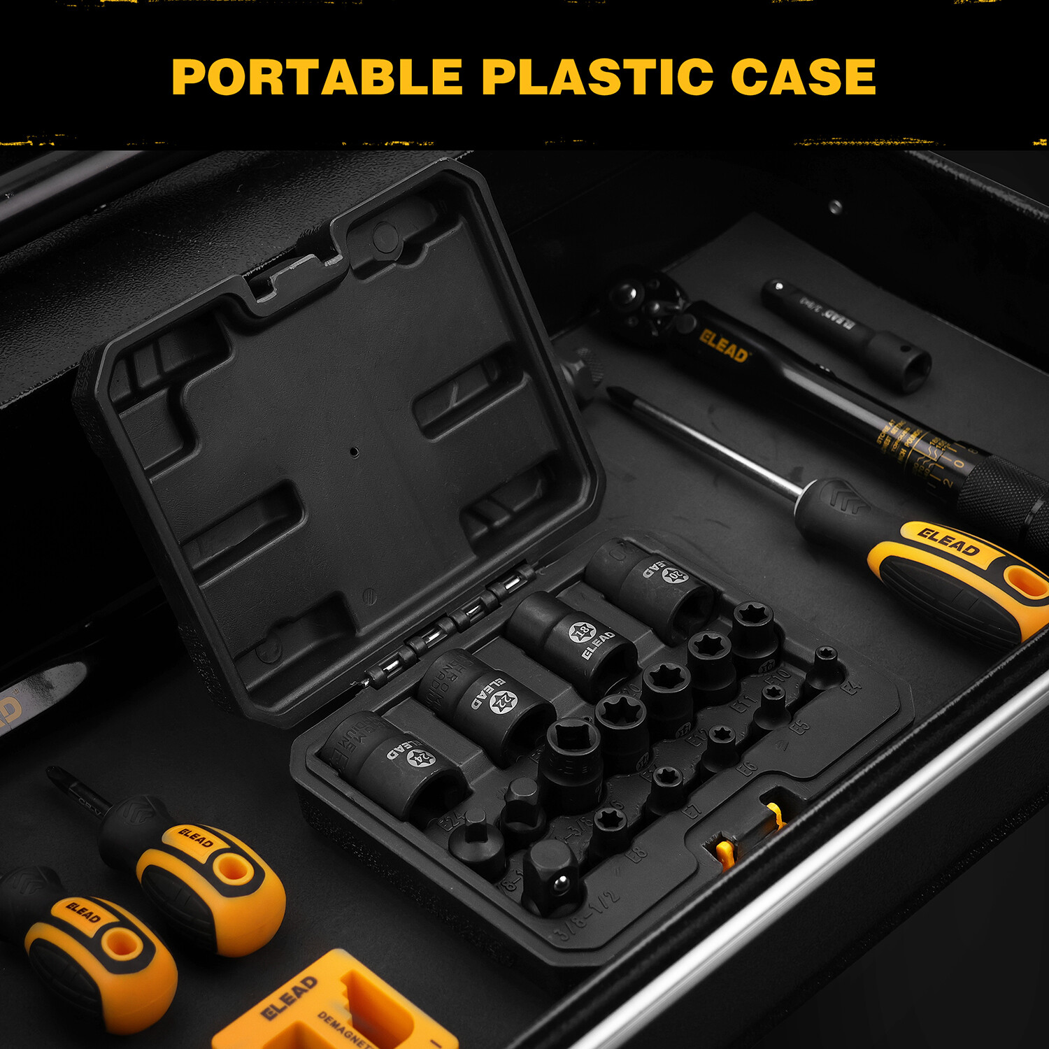 17PC Star Female Sockets for Impact Wrench 1/2 3/8 1/4 Drive Inverted Adapters
