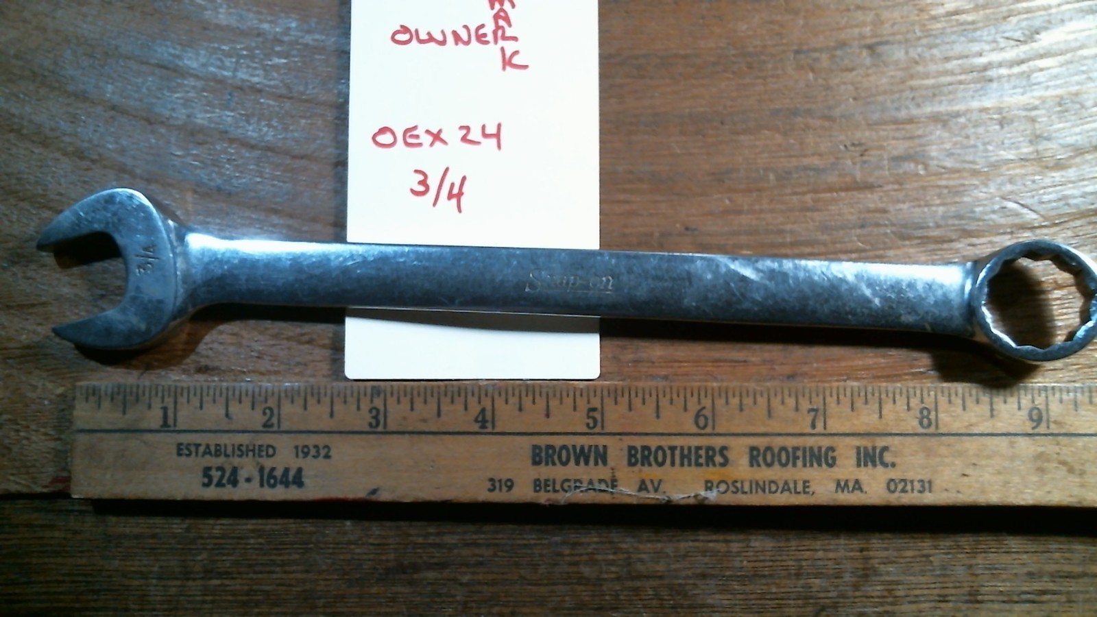 J7 Snap-on Tools 0EX24 3/4in 12pt Wrench Under Lined Logo OWNER MARK