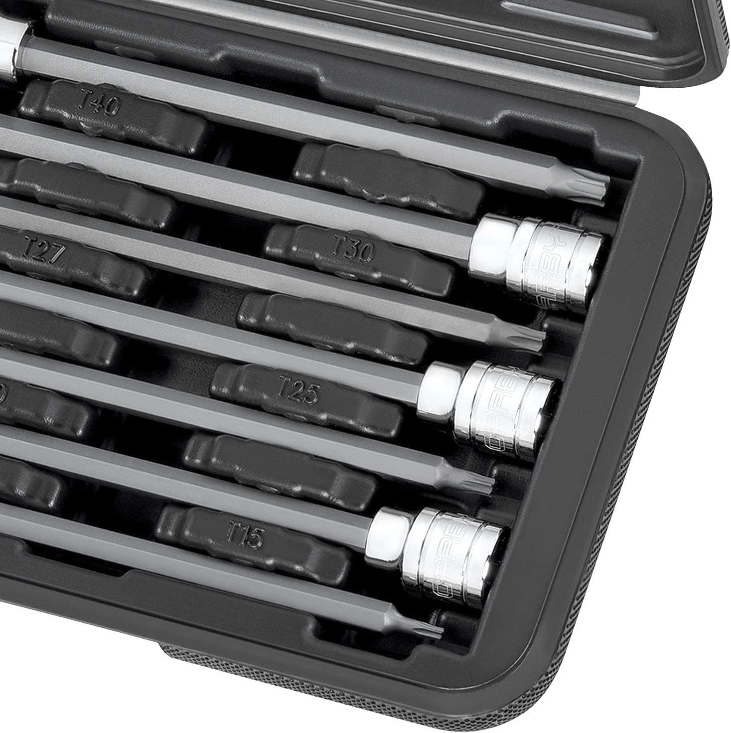 7-Piece Professional Torx Extra Long Bit Socket Set, T10-T40 Sizes, 3/8 in. D…