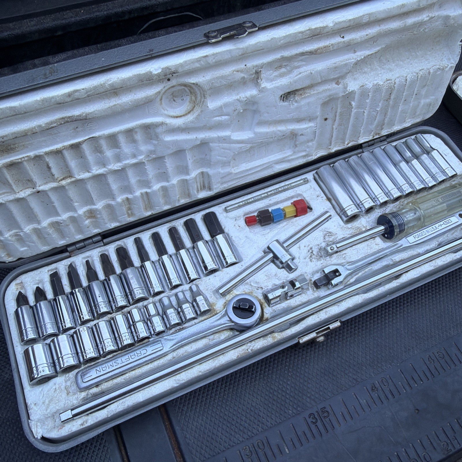 Sears Craftsman 1/4″ Drive 48pc SAE RHFT Socket Set Metal Case USA RARE 44392