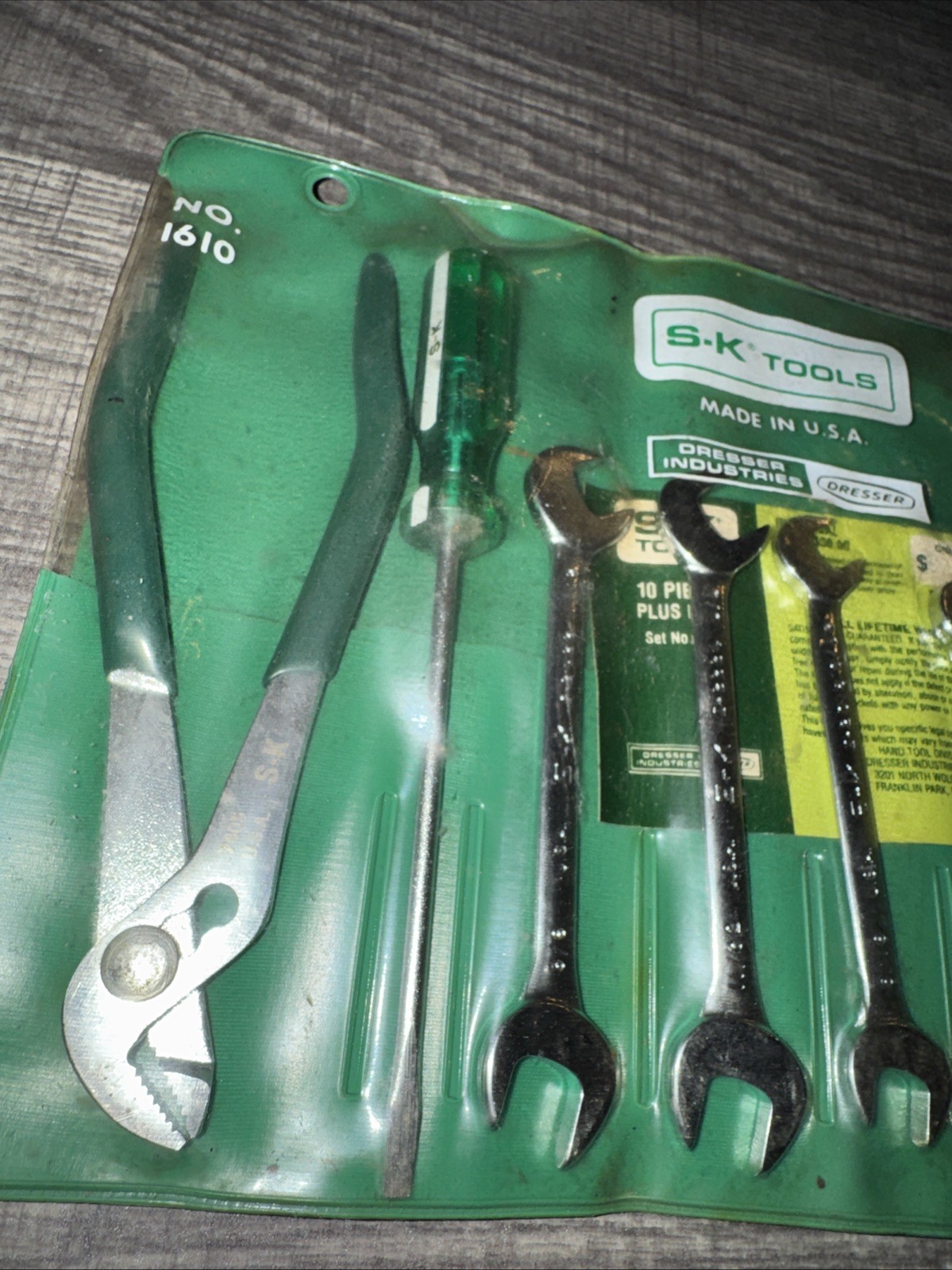 Sexy SK Dresser Tools USA Nos Rare 1610 10pc Miniature Ignition Wrench Plier Set